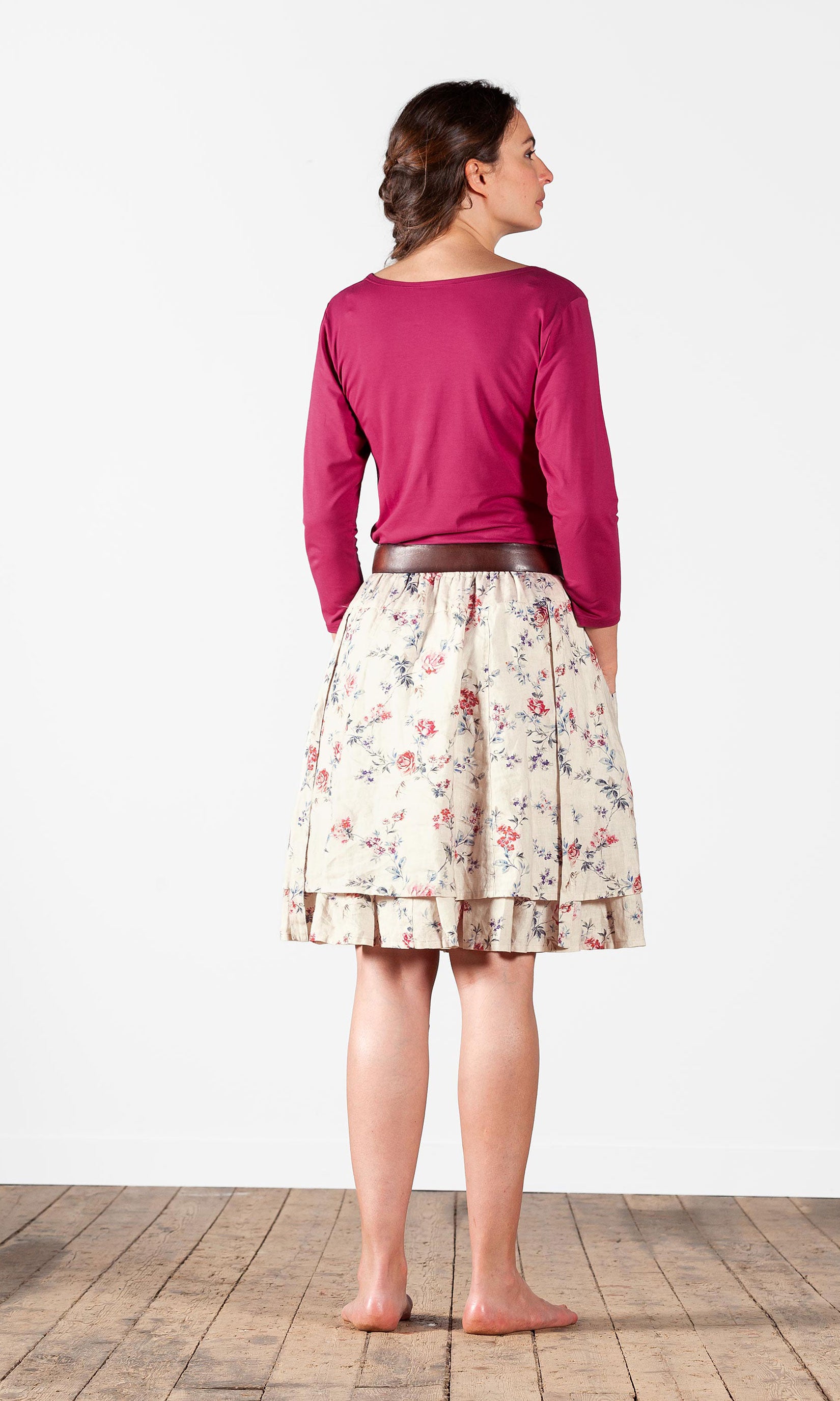 T-shirt with 3/4 sleeves in viscose