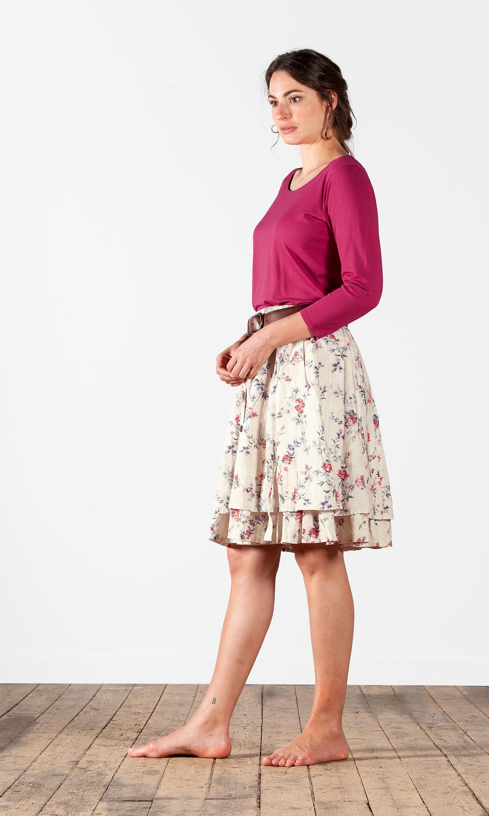 T-shirt with 3/4 sleeves in viscose