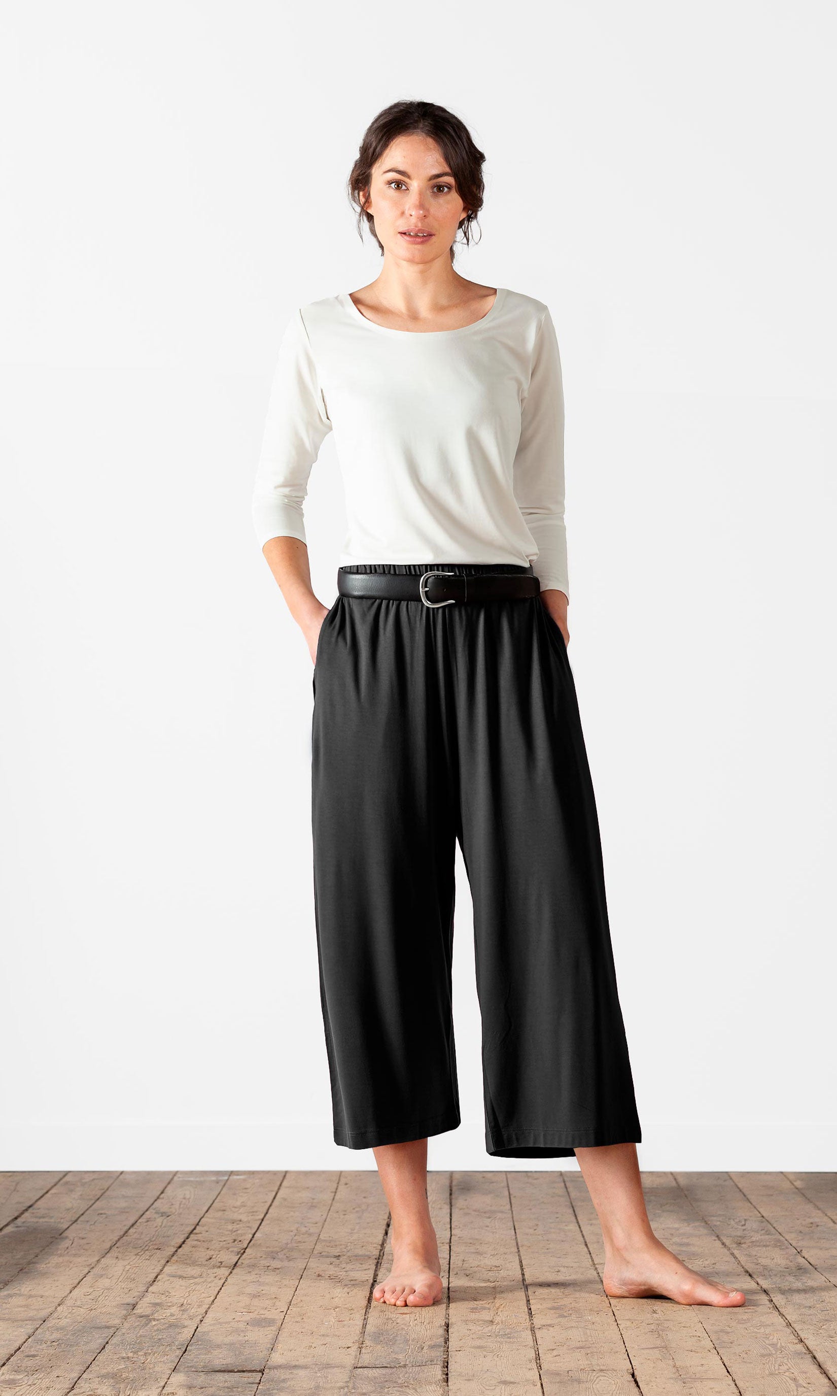 T-Shirt mit 3/4-Ärmeln aus Viskose 