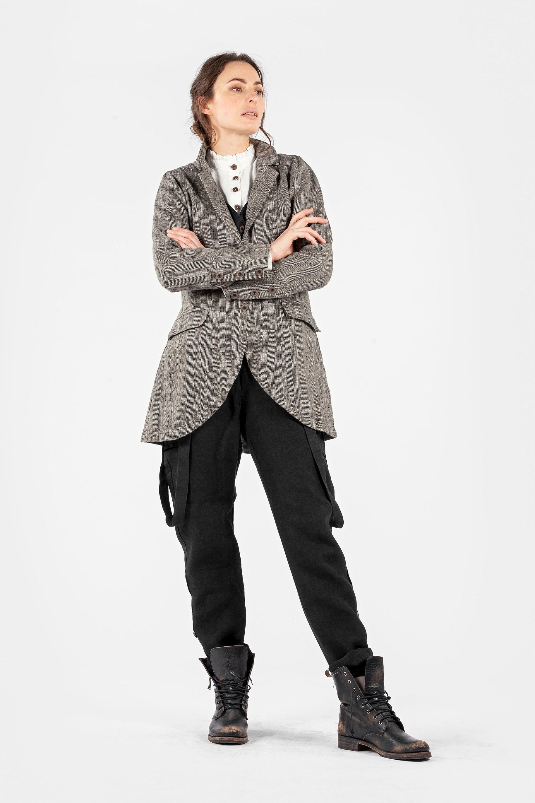 Long tailored linen jacket