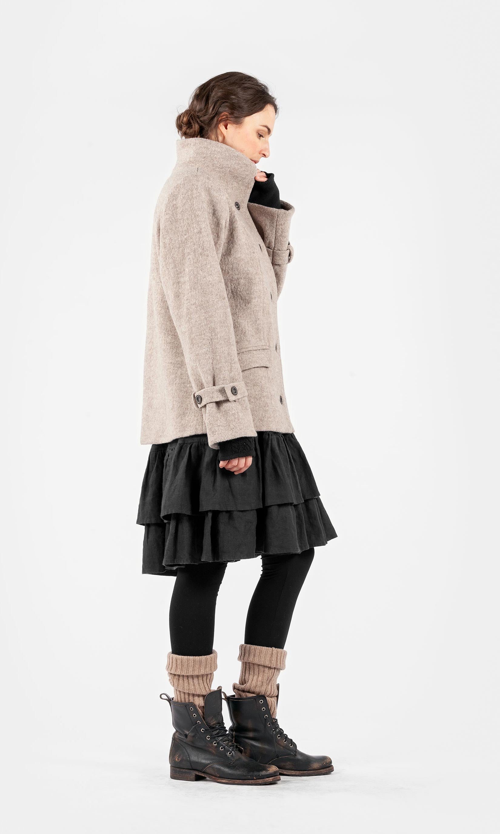 Wolljacke mit großem Kragen