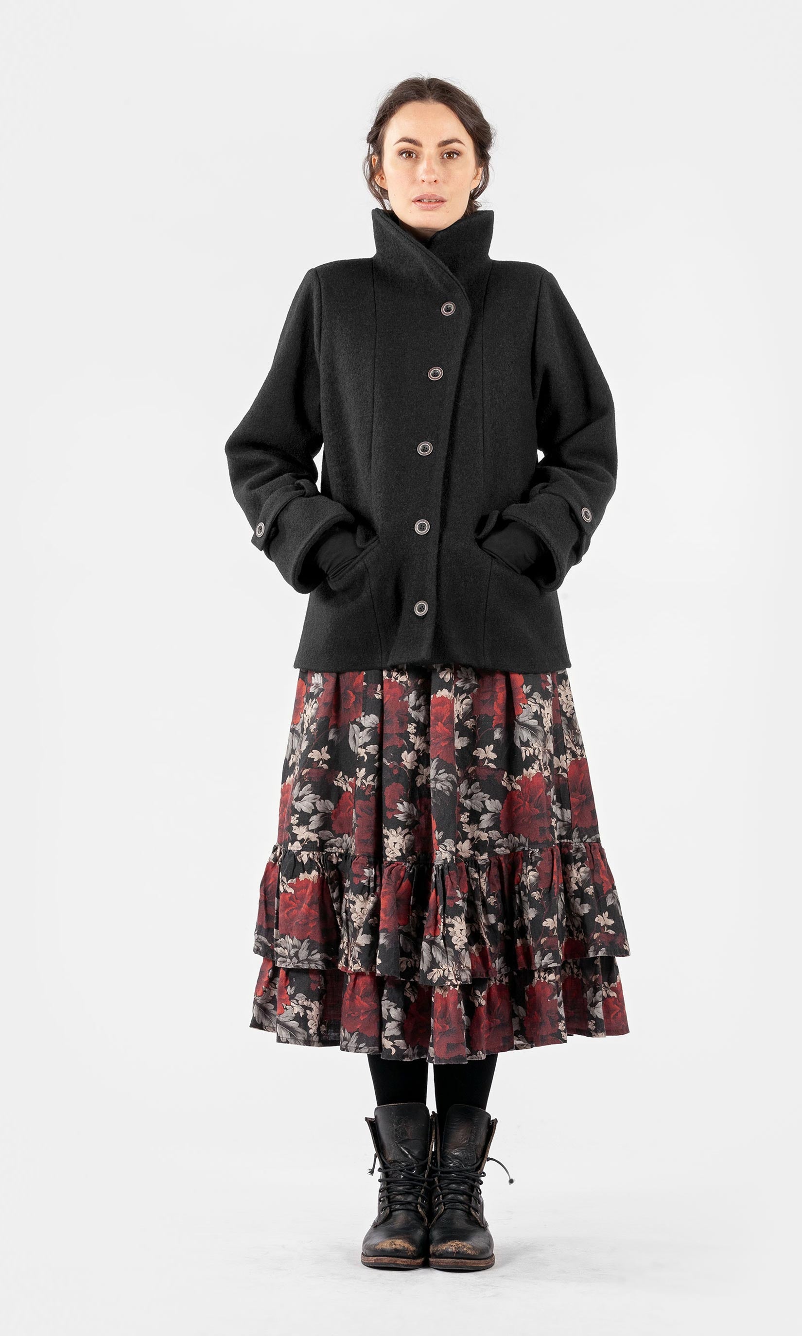 Wolljacke mit großem Kragen