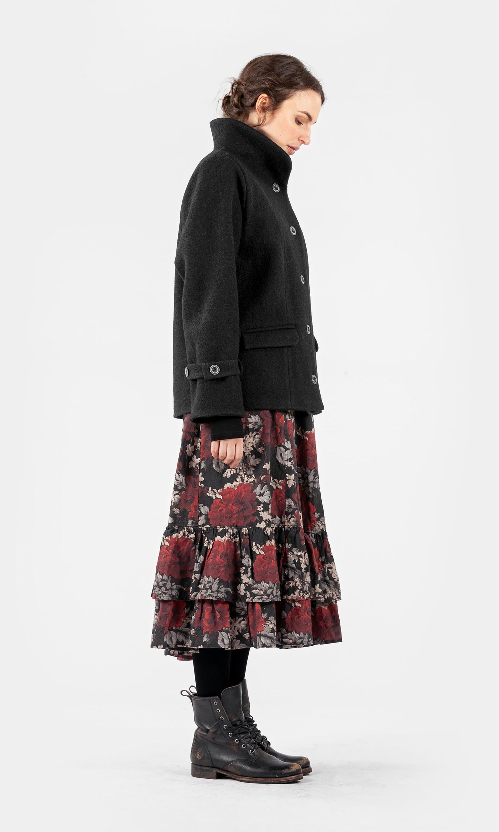Wolljacke mit großem Kragen
