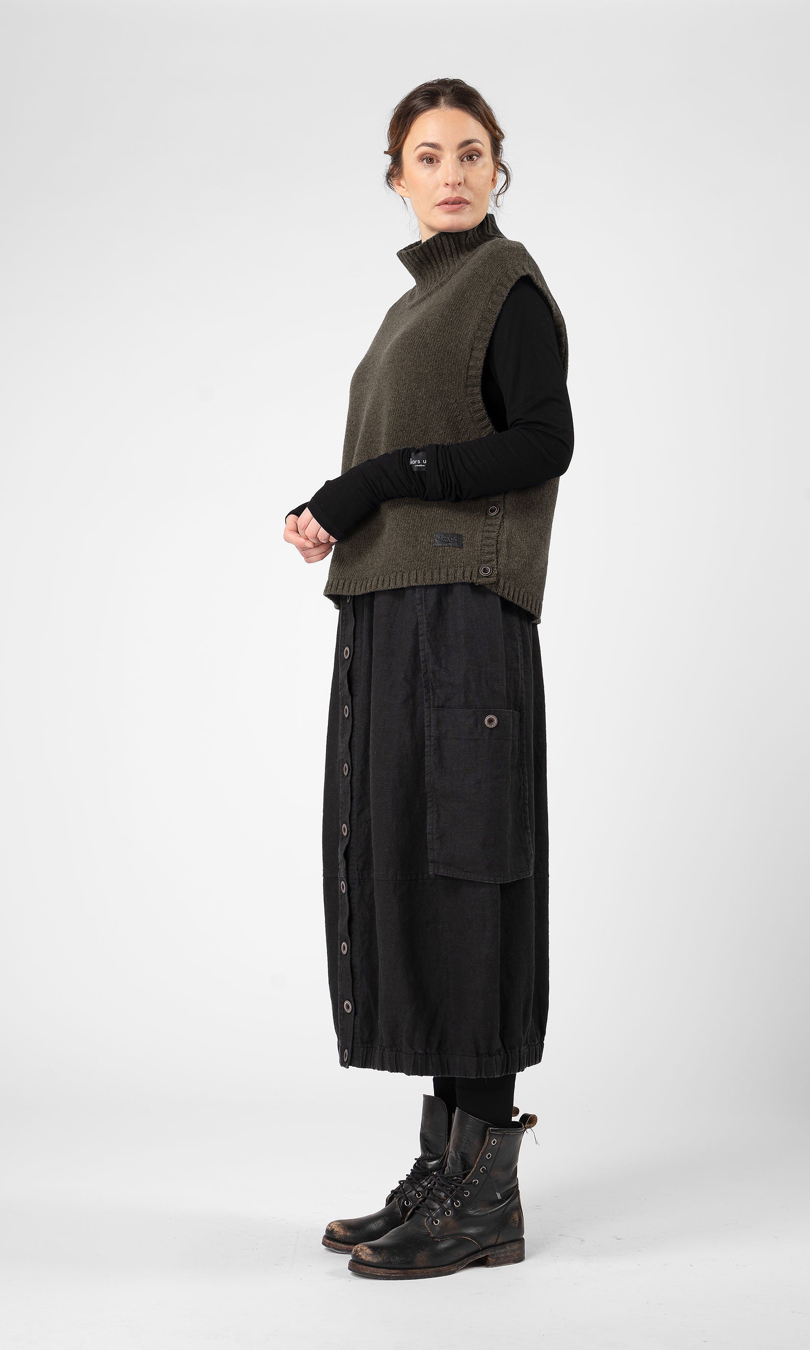 Knitted wool polo vest
