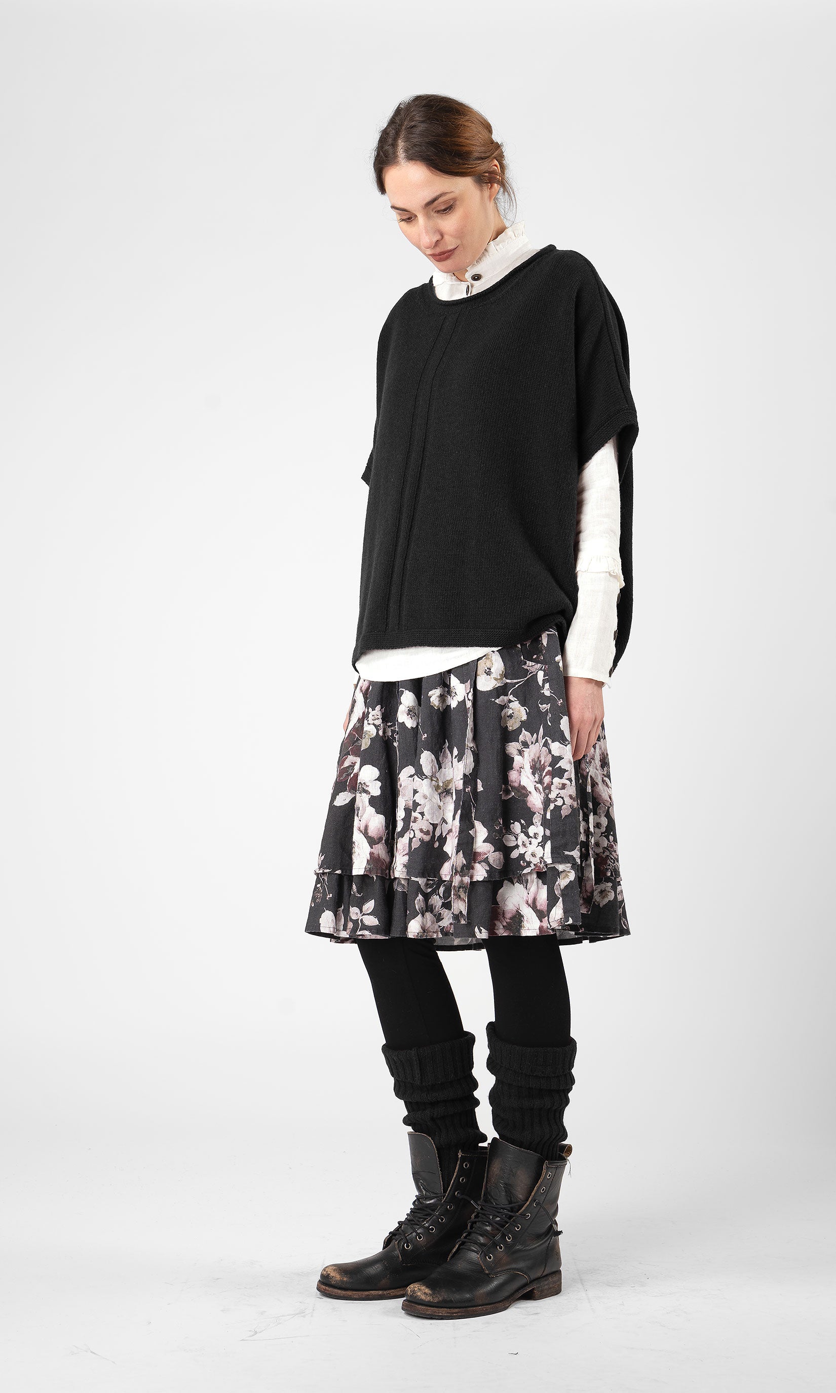 Knitted oversized wool vest