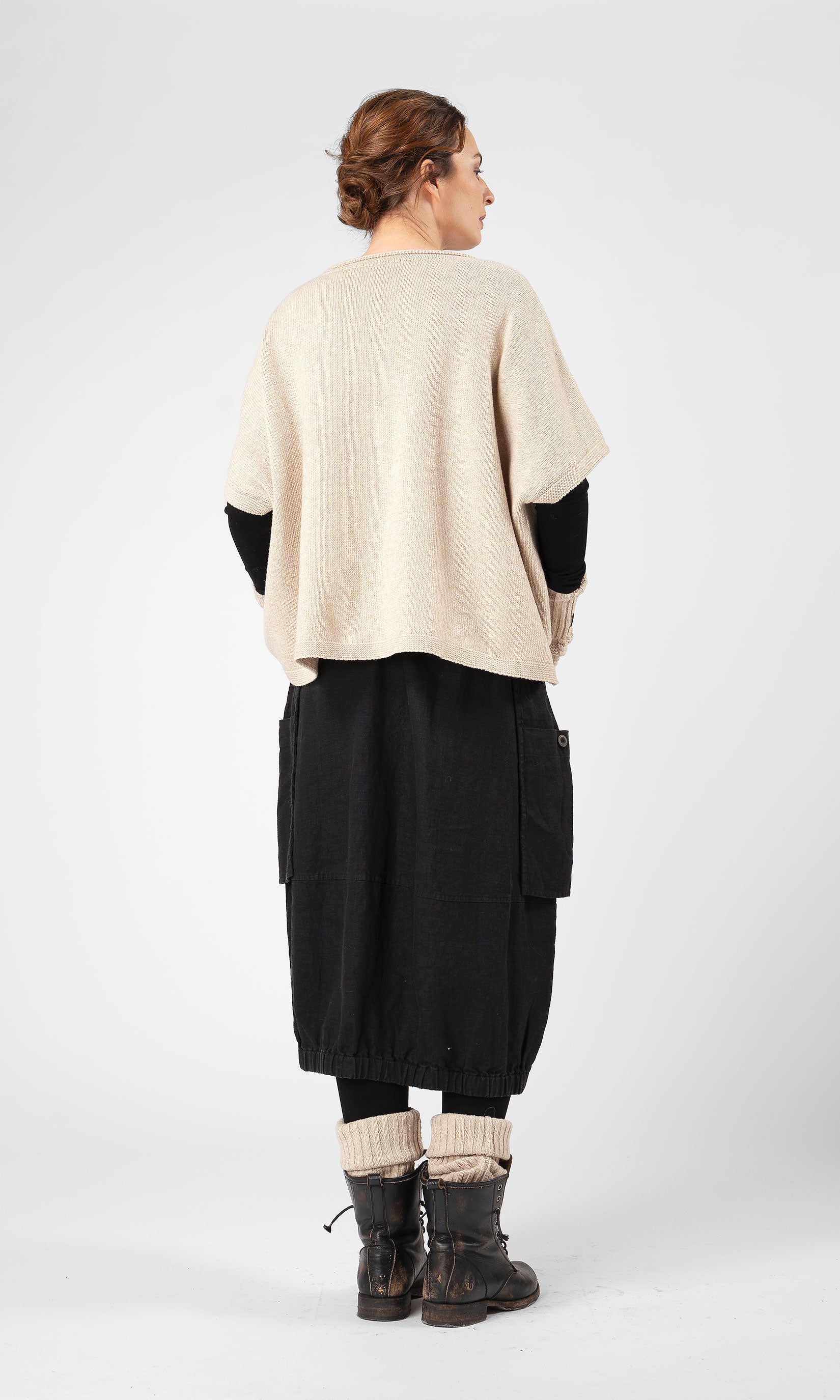 Stickad oversize väst i ull