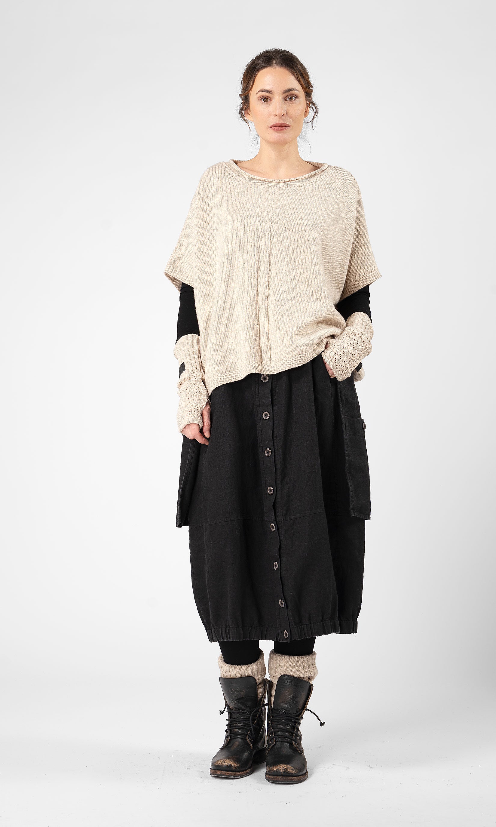 Stickad oversize väst i ull