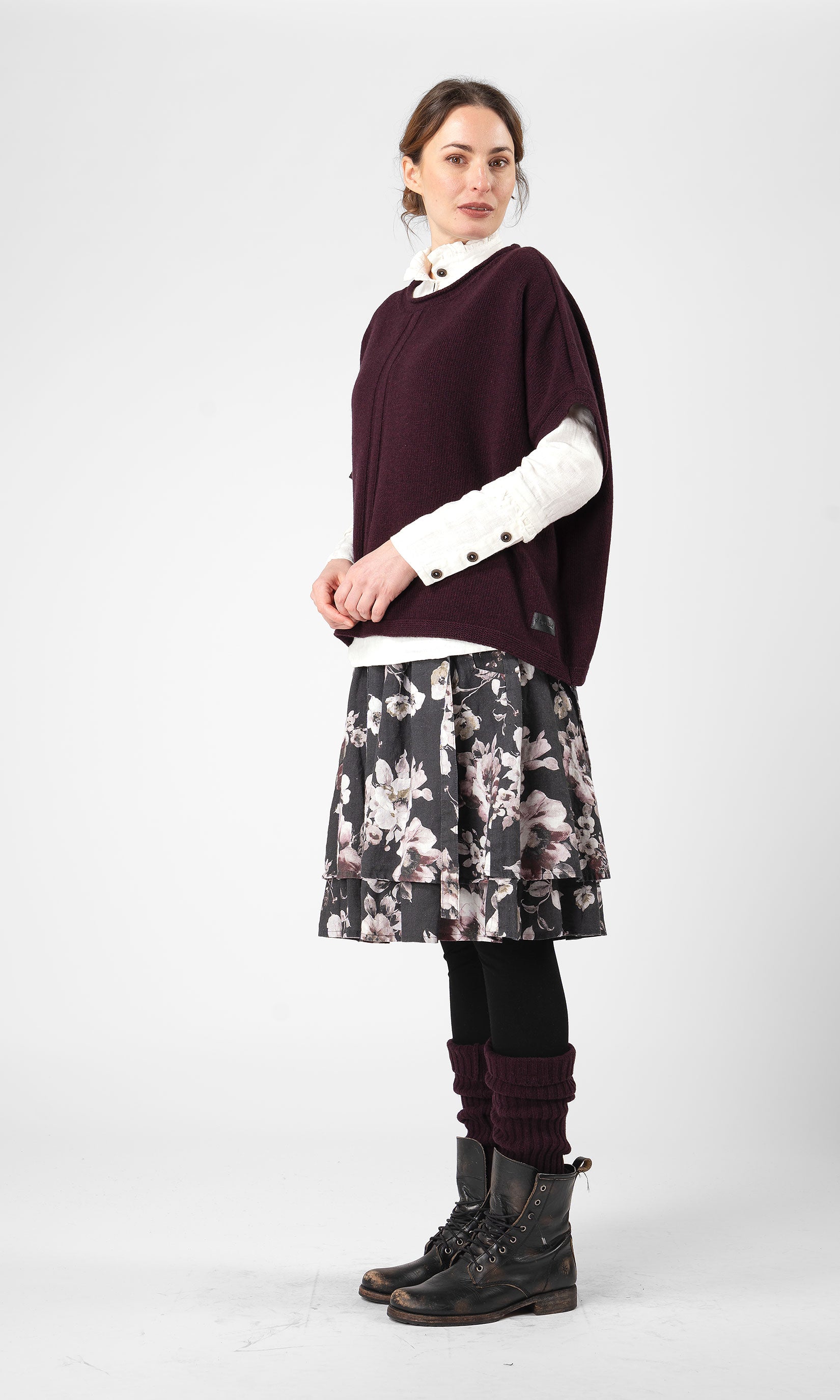 Knitted oversized wool vest