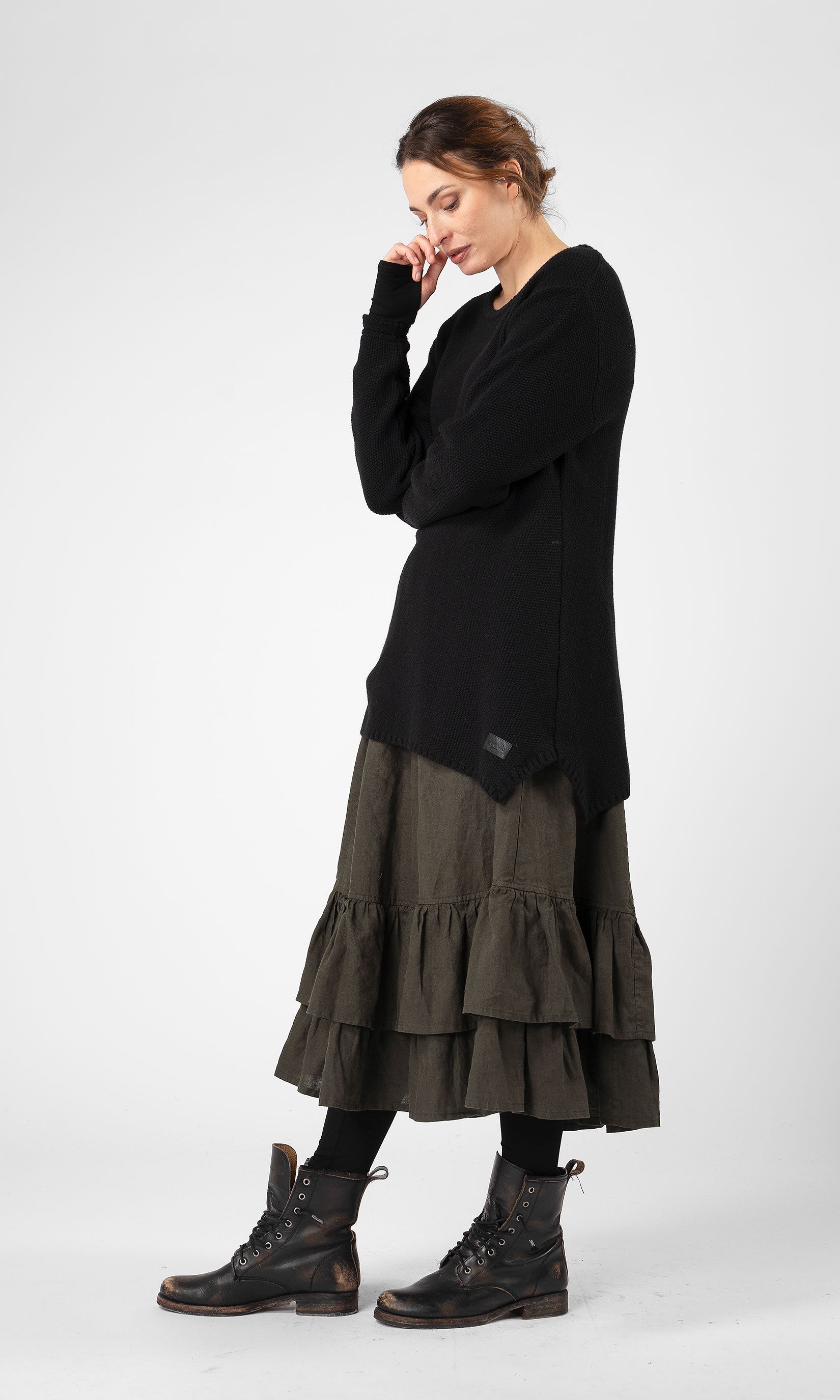 A-line knitted wool sweater