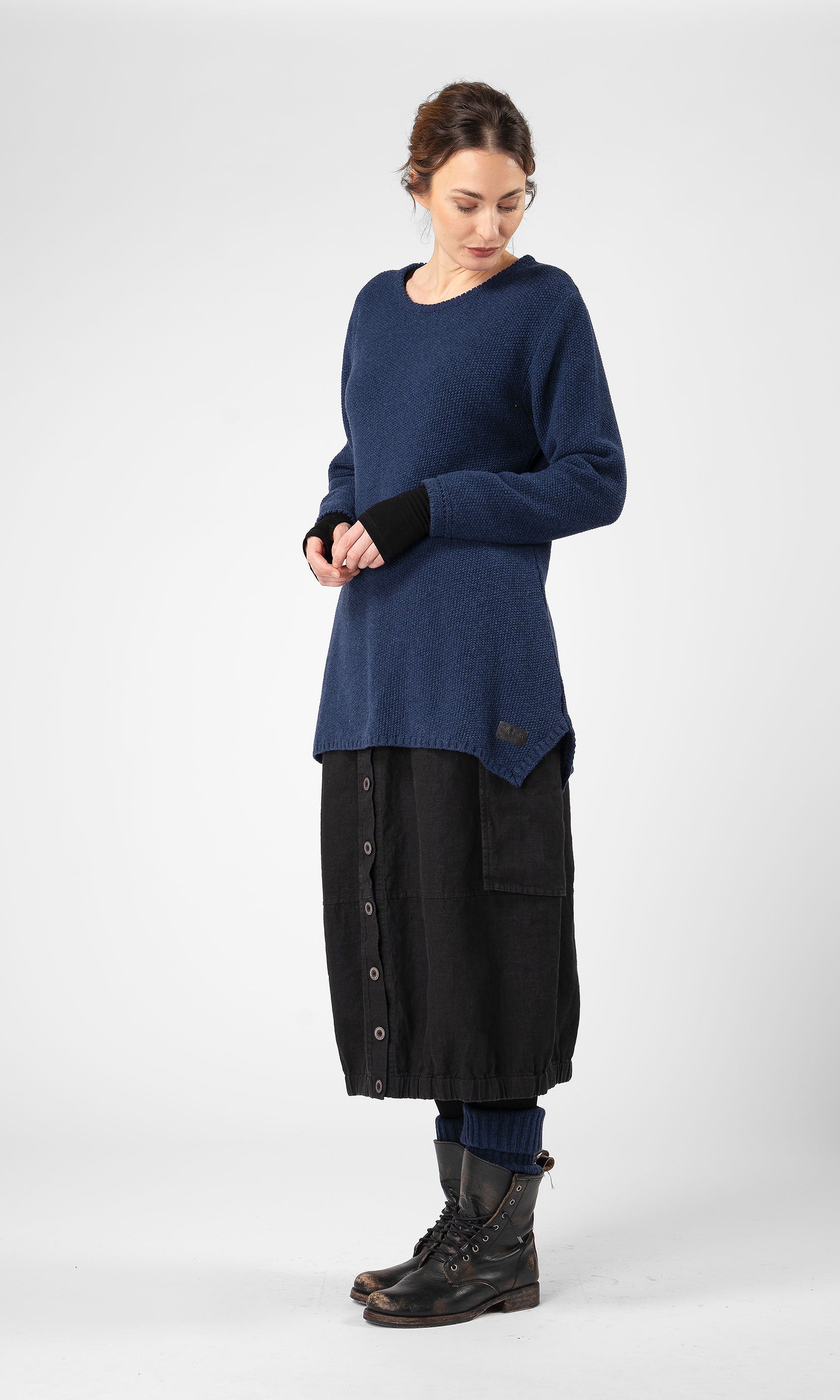 A-line knitted wool sweater