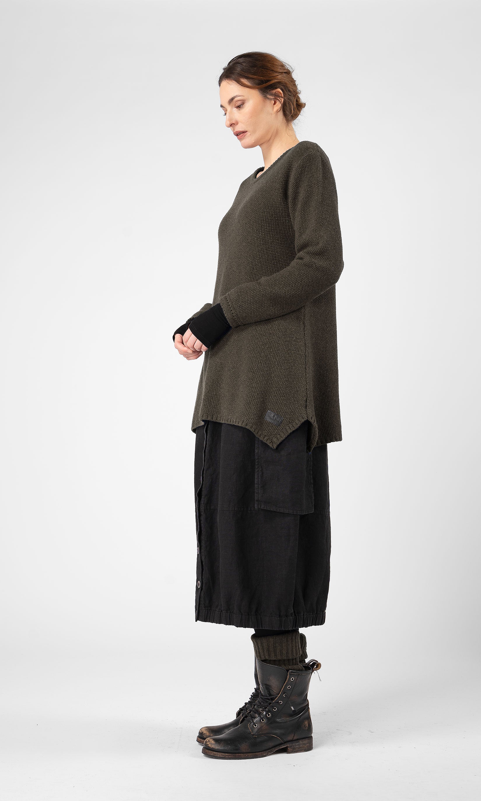 A-line knitted wool sweater