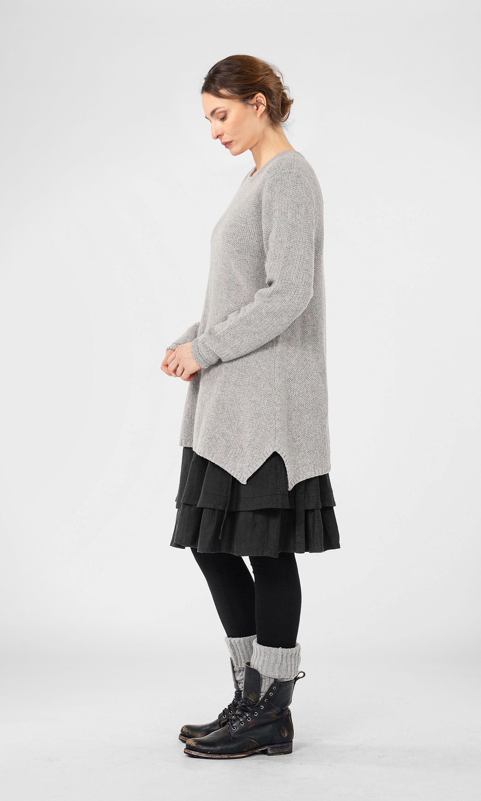 A-line knitted wool sweater