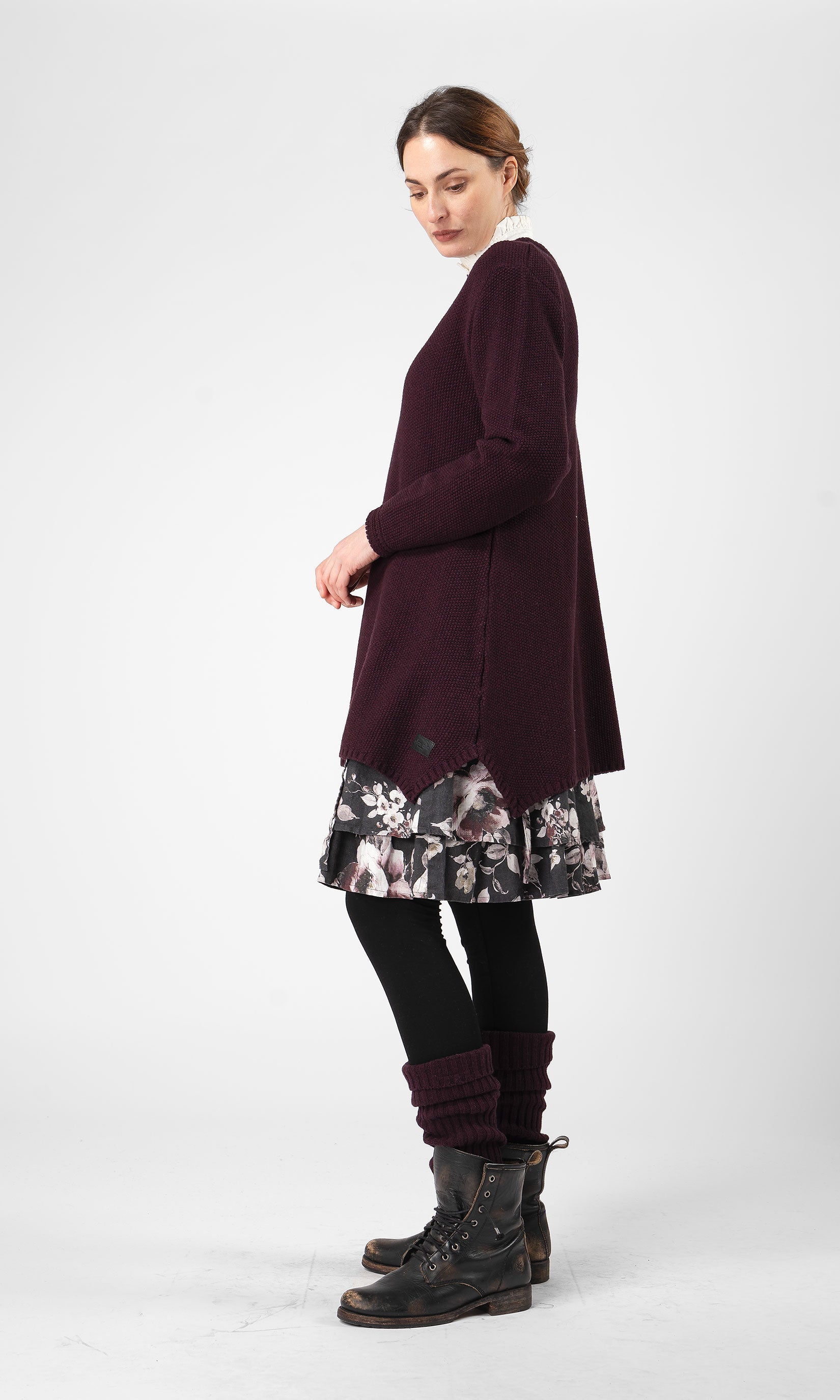 A-line knitted wool sweater