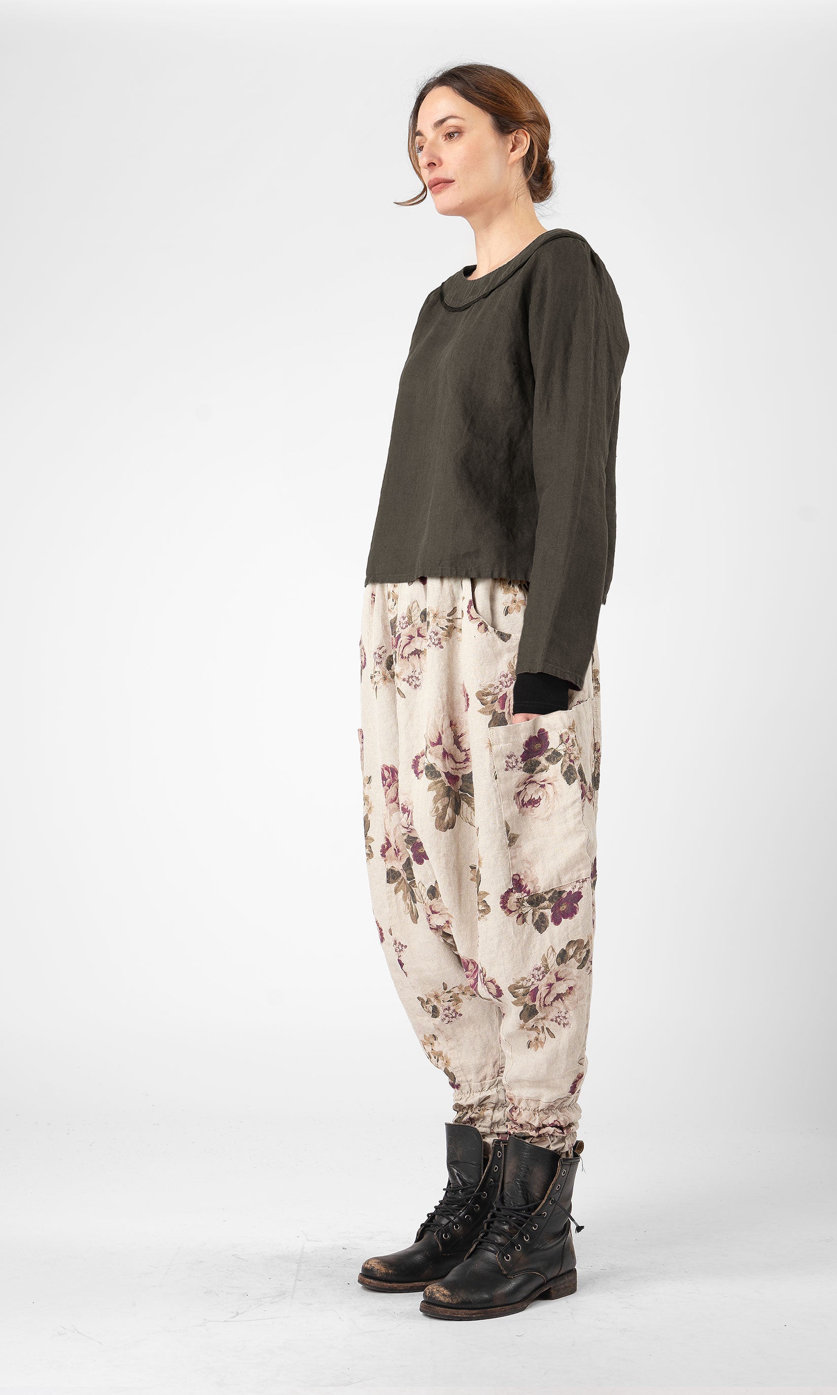 Leinentop mit langen Ärmeln