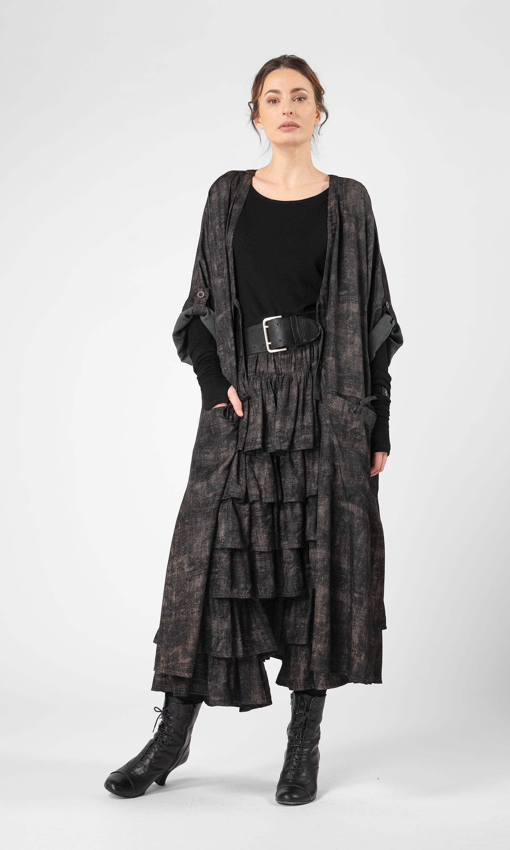 Cotton blend tie-dye kaftan