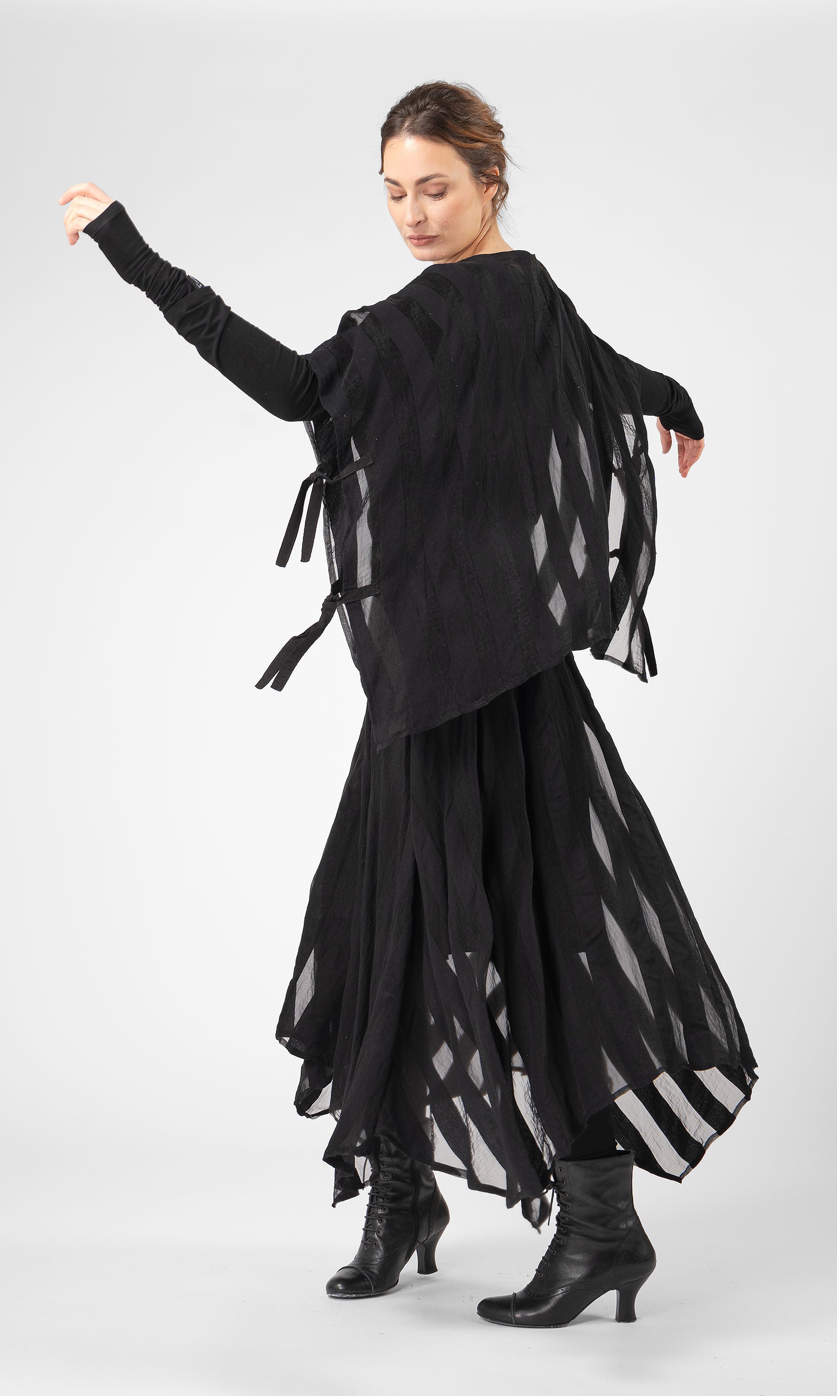 Oversize-Top aus gestreiftem Viskose-Mix