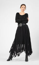 Rock aus gestreiftem Viskose-Mix