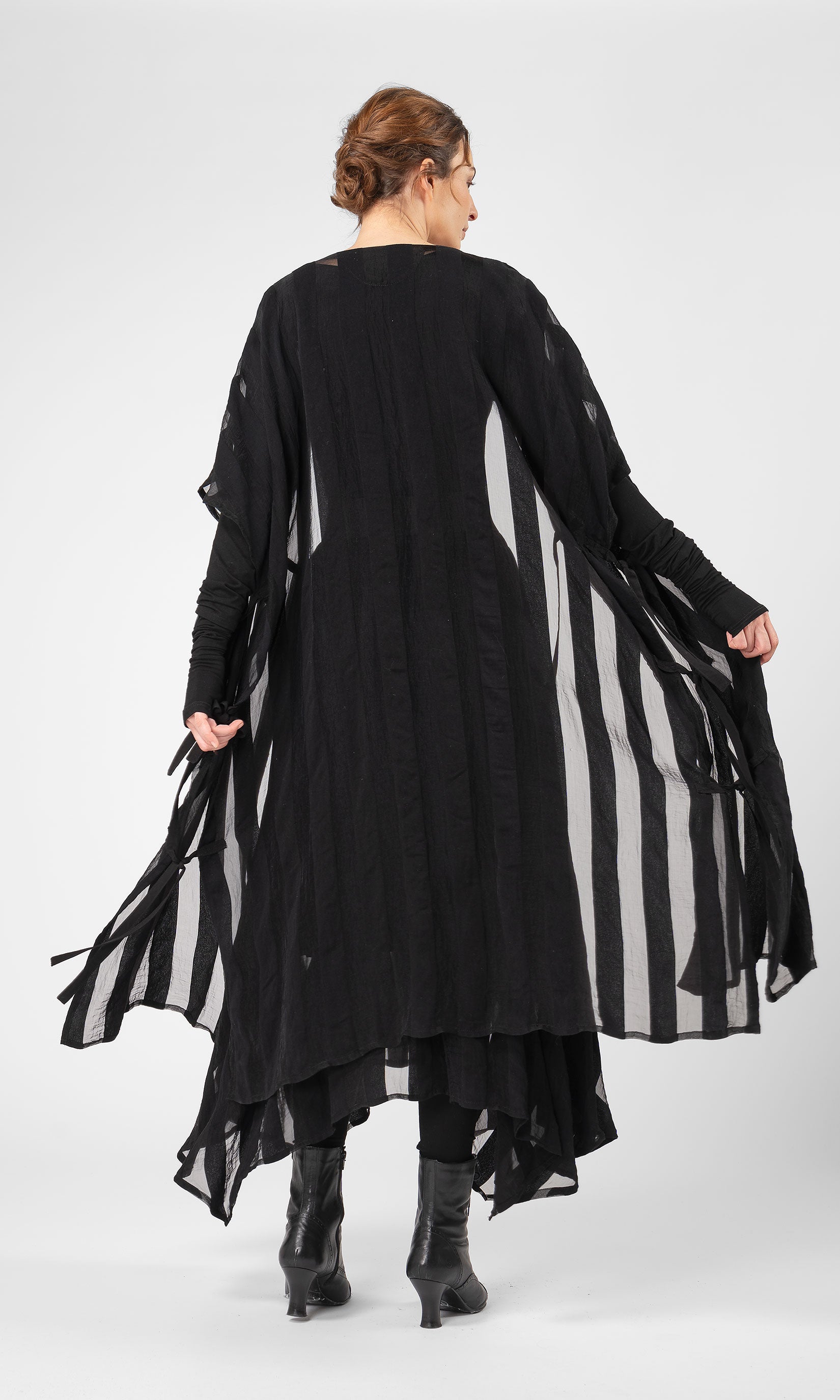 Gestreifter Kaftan aus Viskosemischung