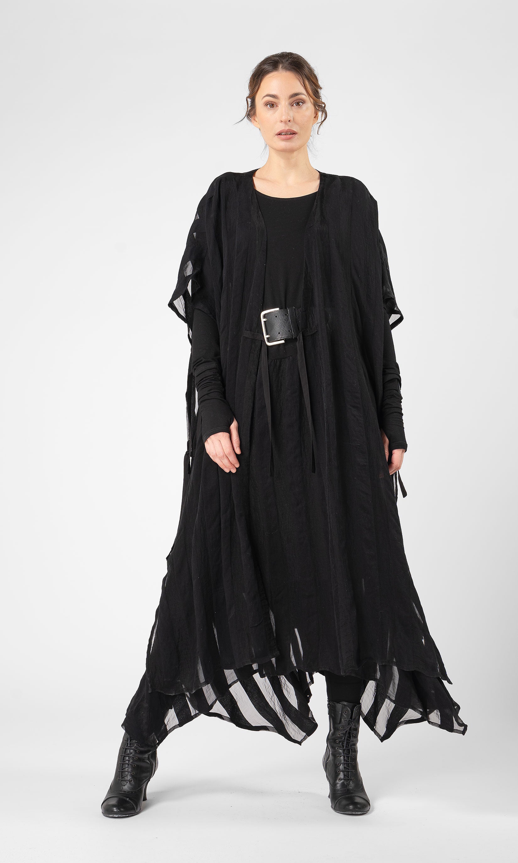 Gestreifter Kaftan aus Viskosemischung