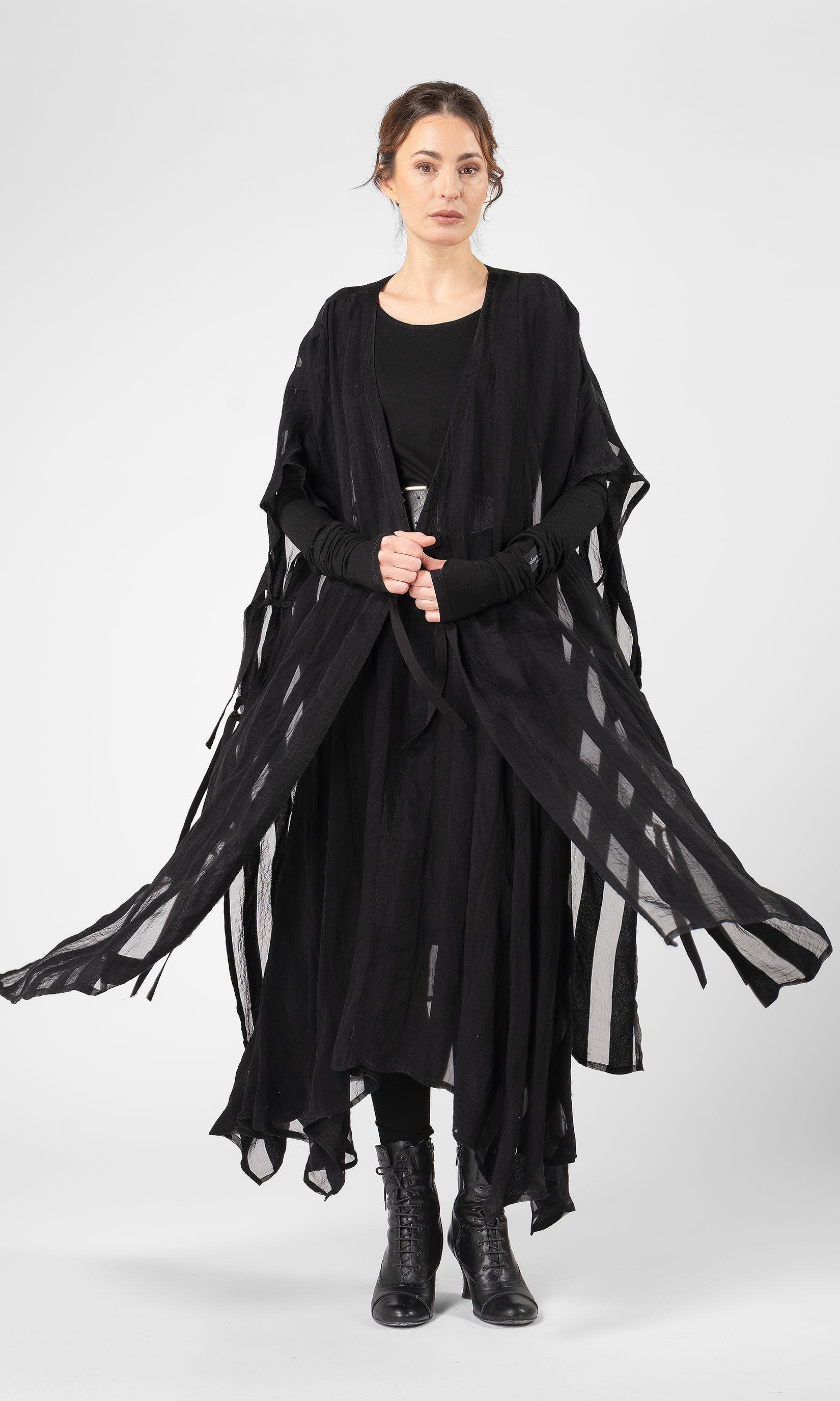 Gestreifter Kaftan aus Viskosemischung