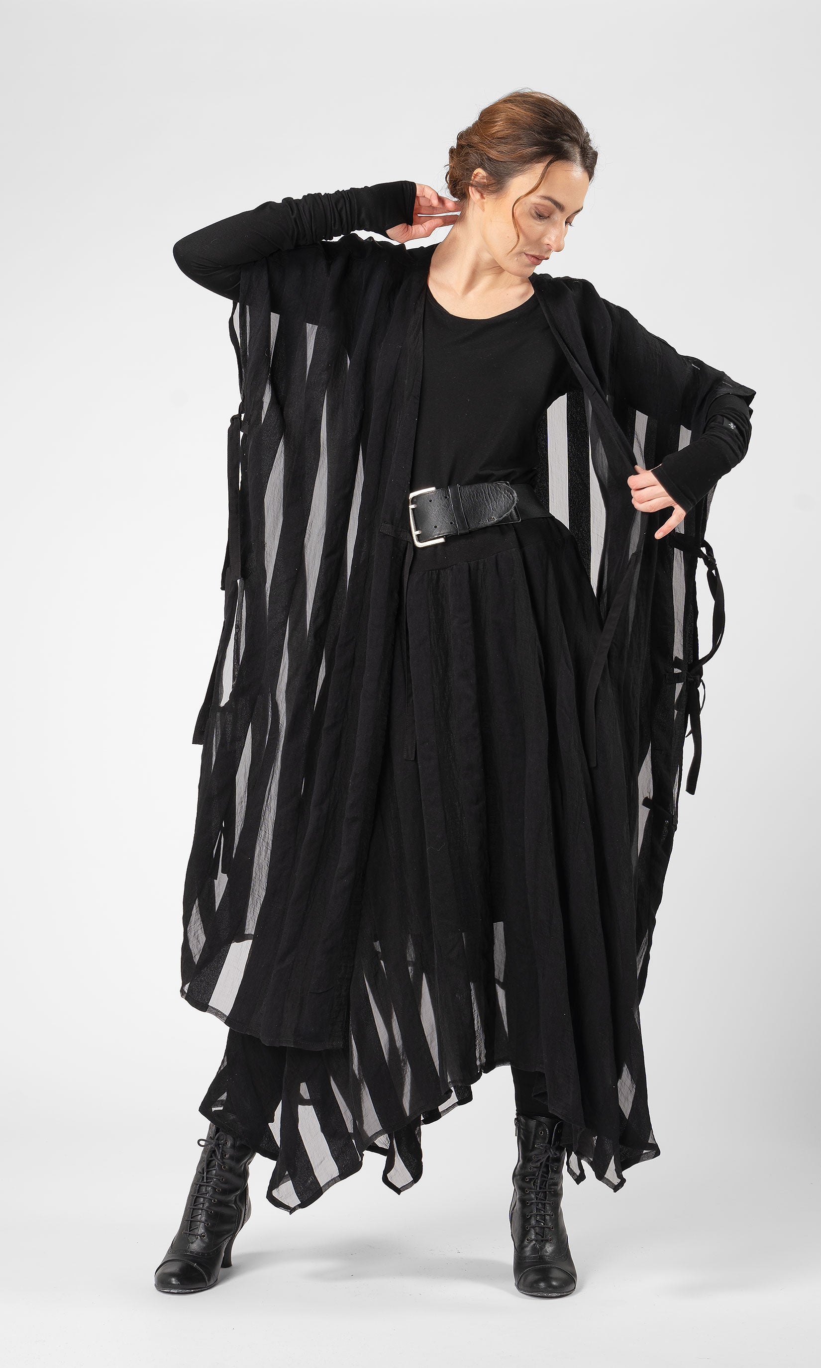 Gestreifter Kaftan aus Viskosemischung