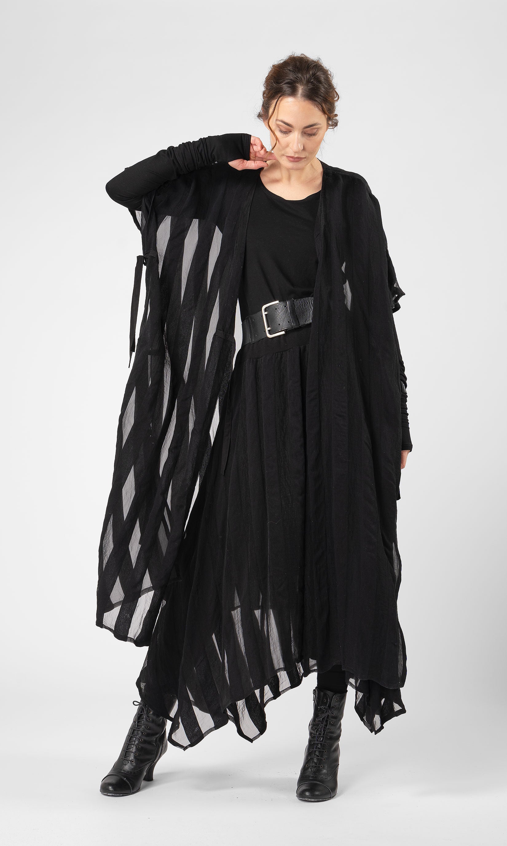 Gestreifter Kaftan aus Viskosemischung