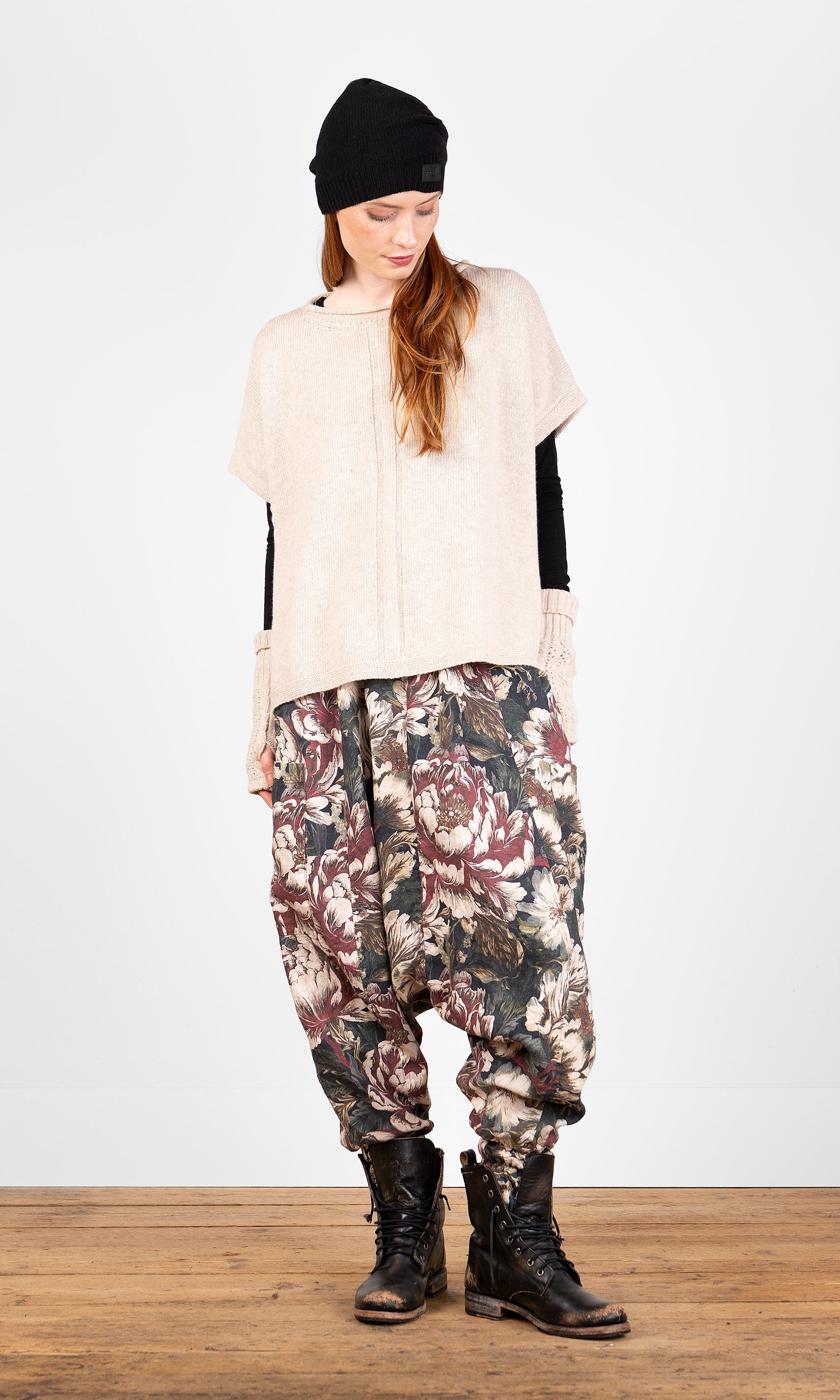 Stickad väst i ull, oversize