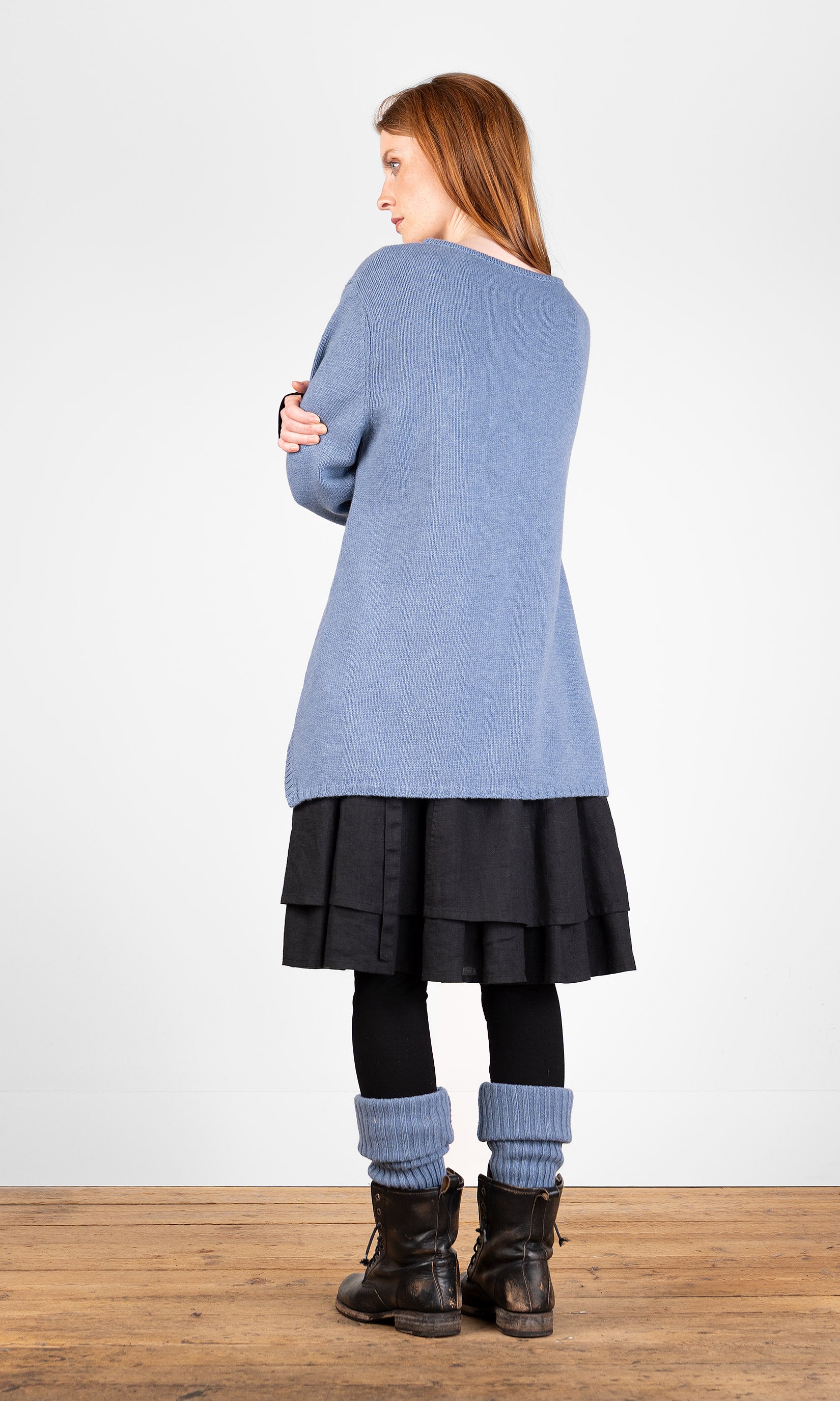 Gestrickter A-Linien-Pullover aus Wolle