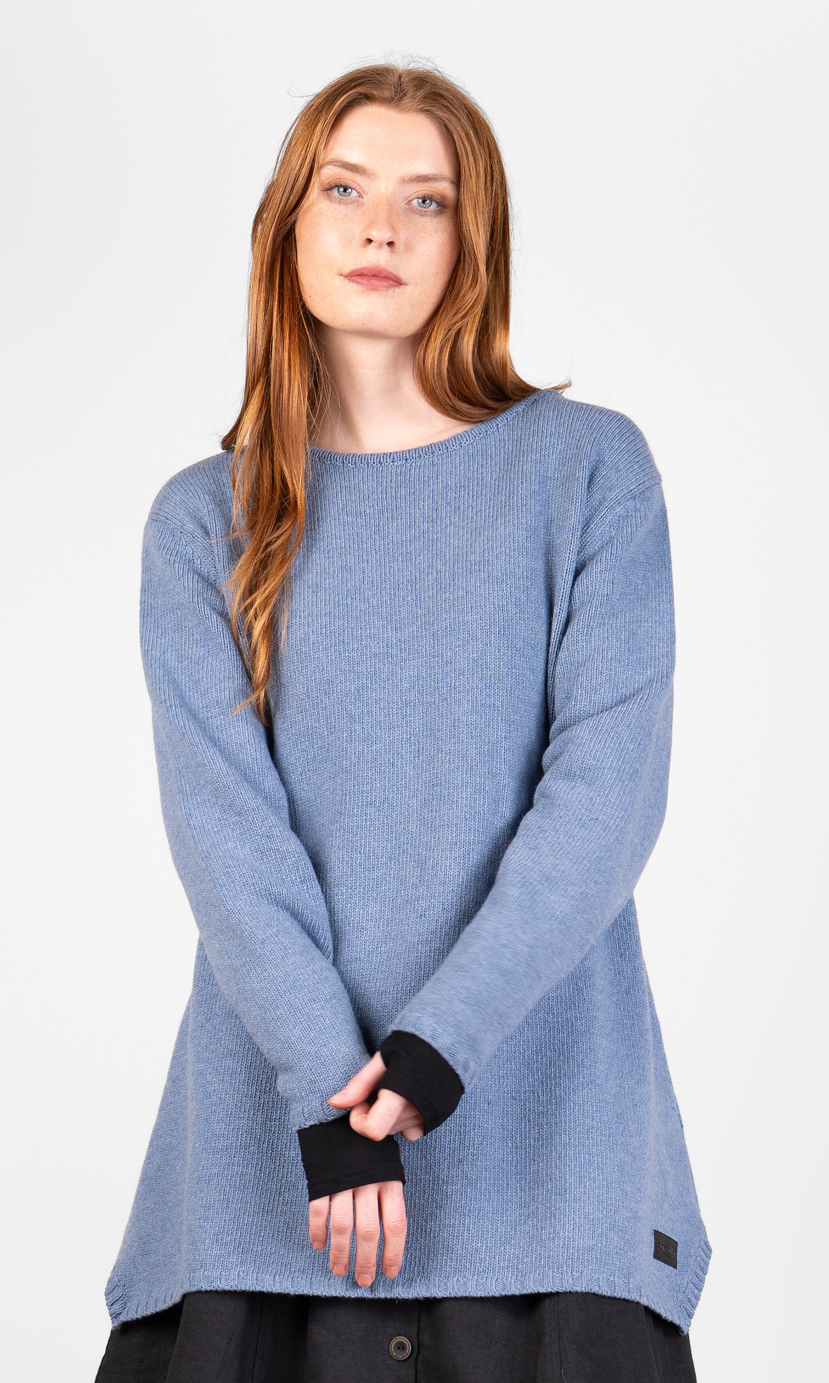Gestrickter A-Linien-Pullover aus Wolle