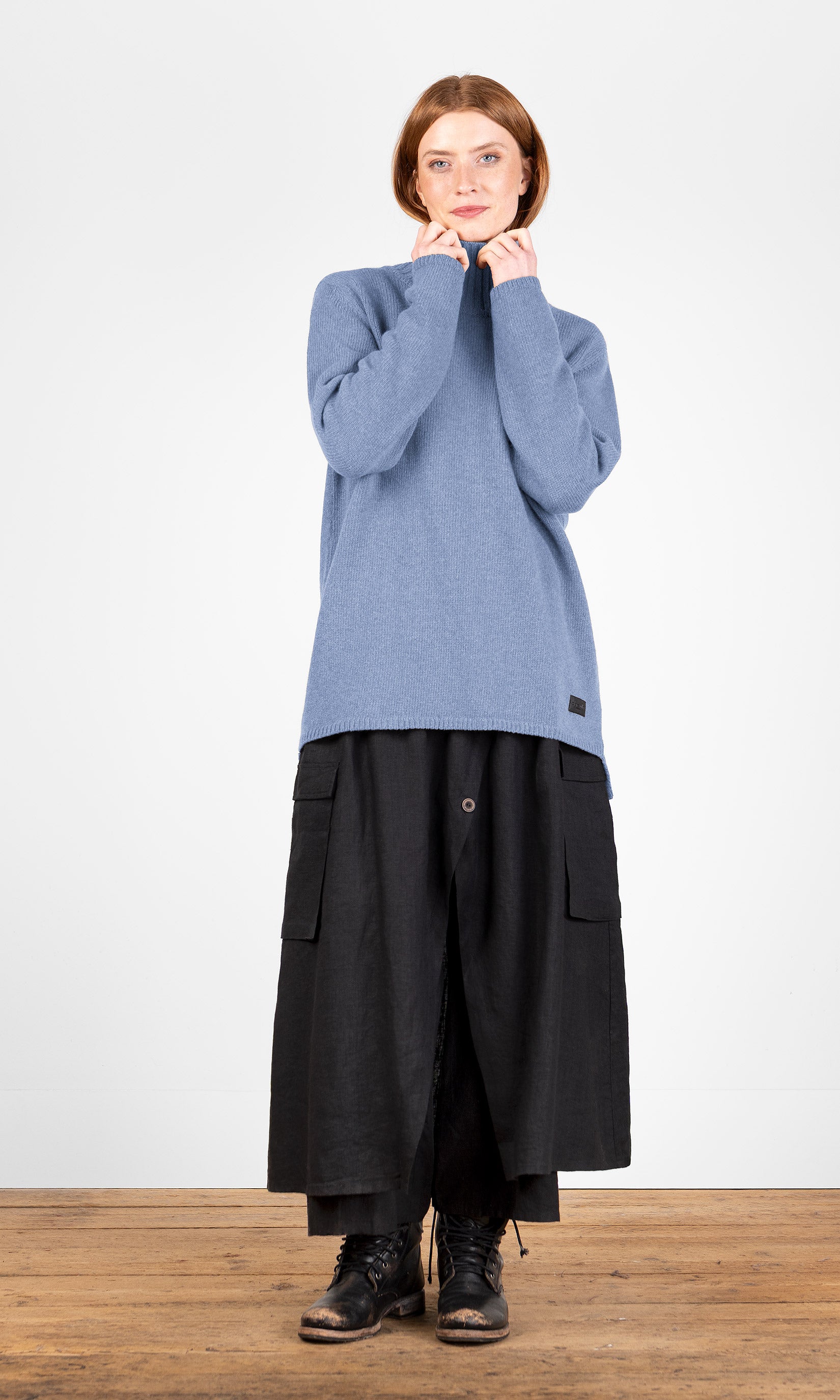 Knitted wool turtleneck sweater