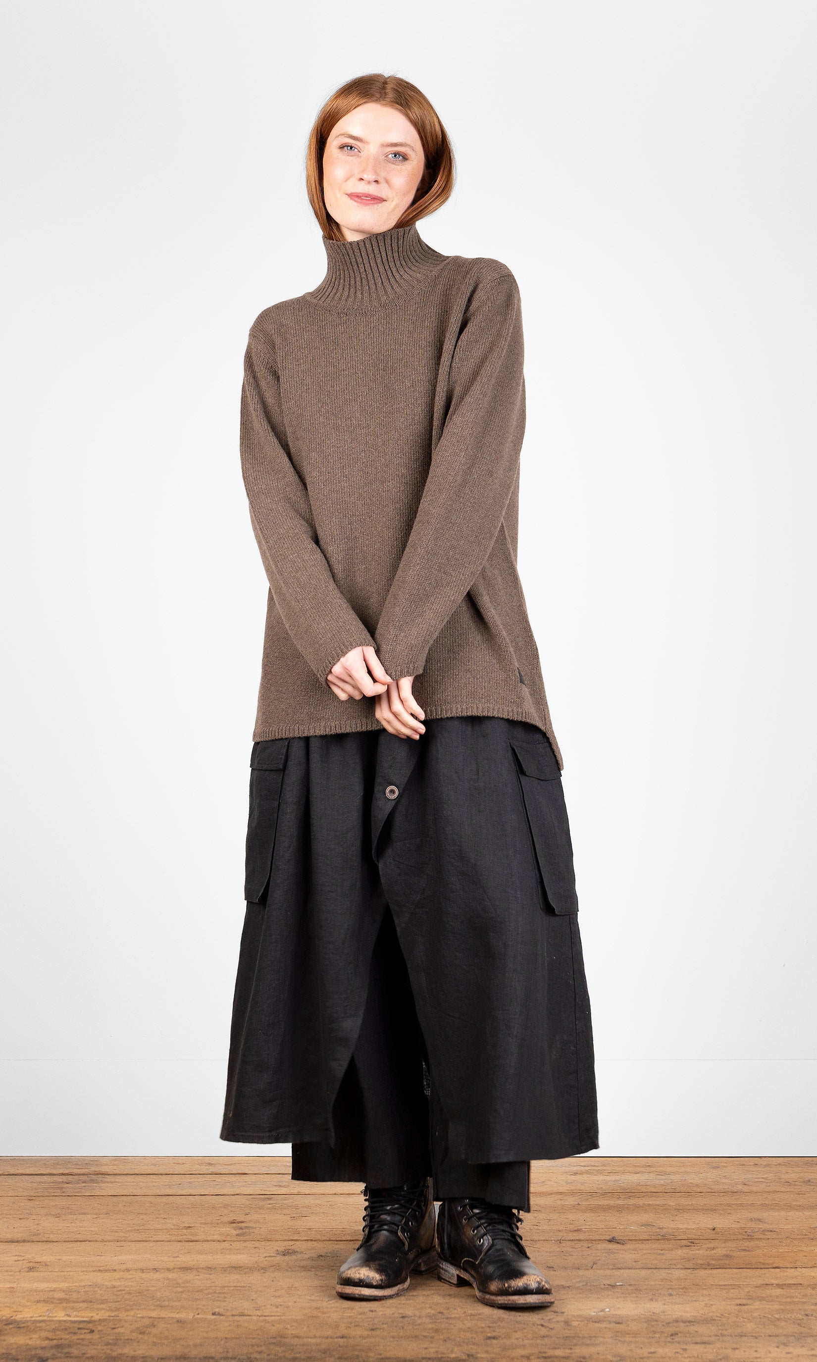 Knitted wool turtleneck sweater