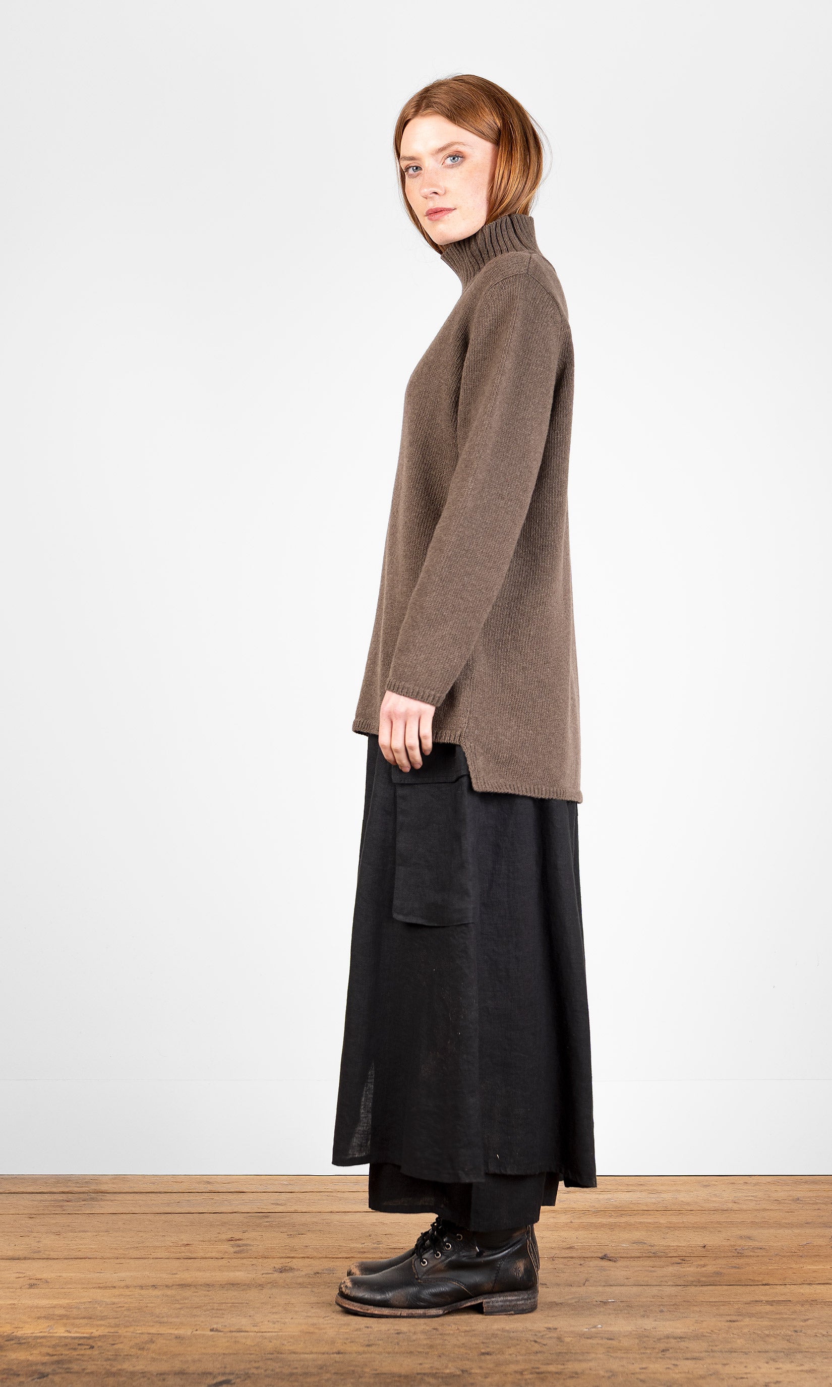 Knitted wool turtleneck sweater