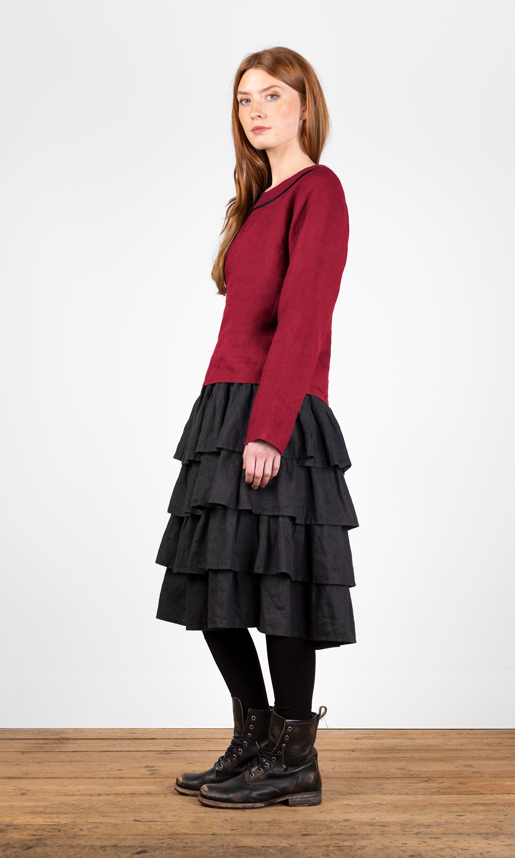 Long-sleeved linen top