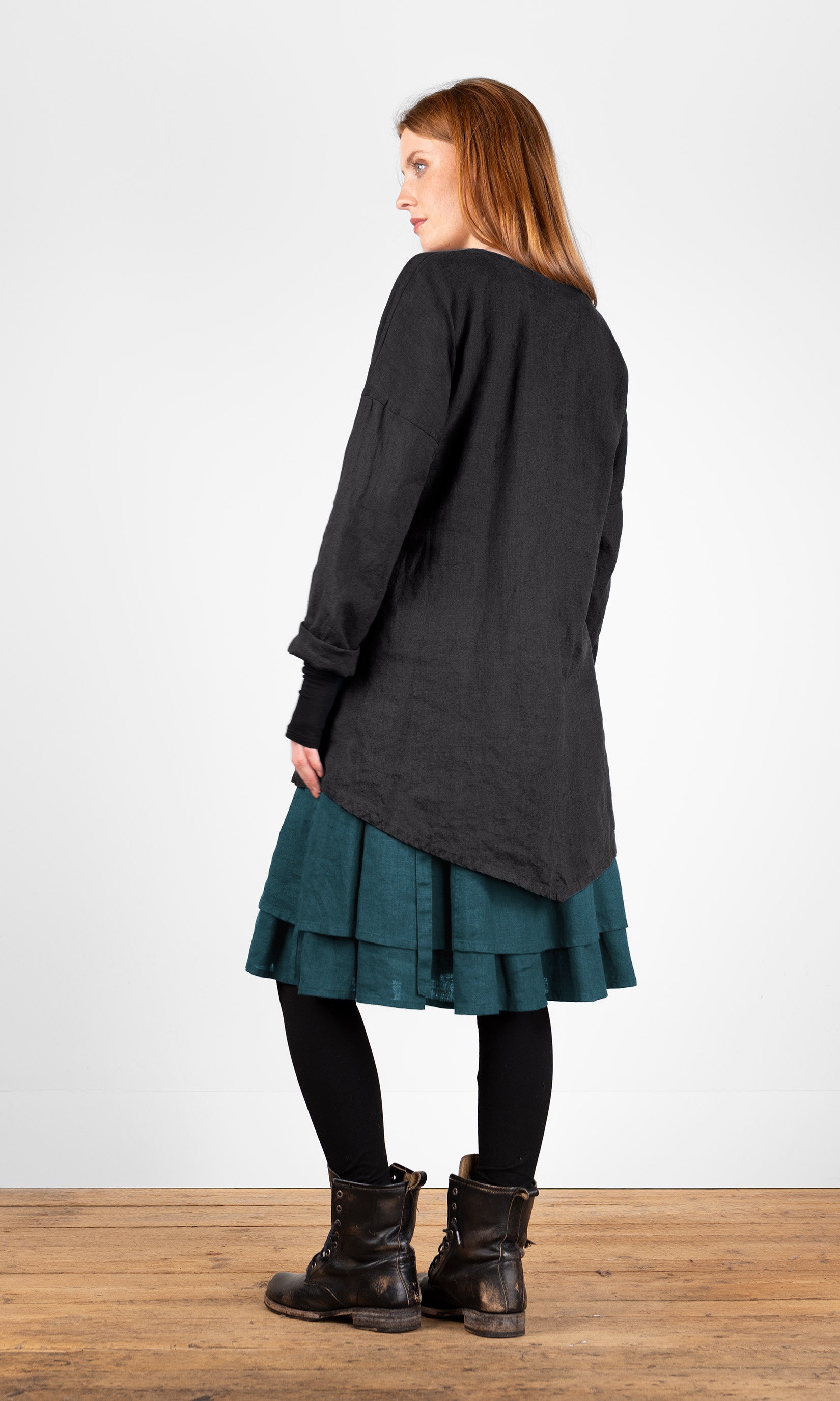 A-line tunic with diagonal cut
