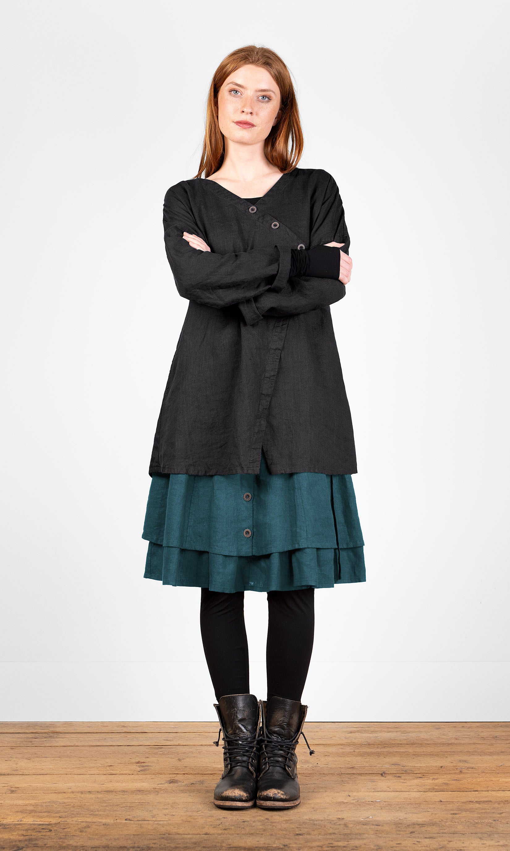 A-line tunic with diagonal cut