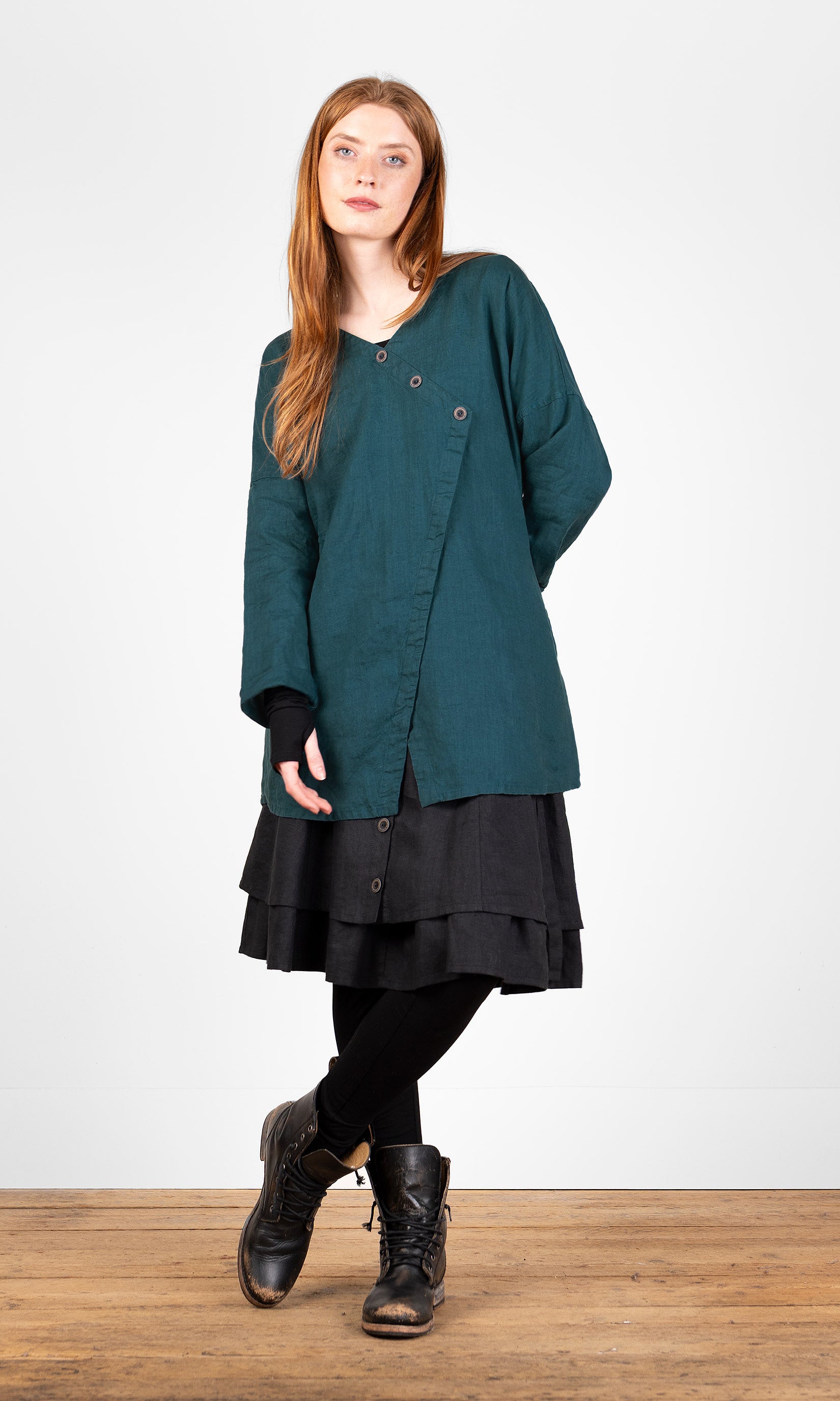A-line tunic with diagonal cut