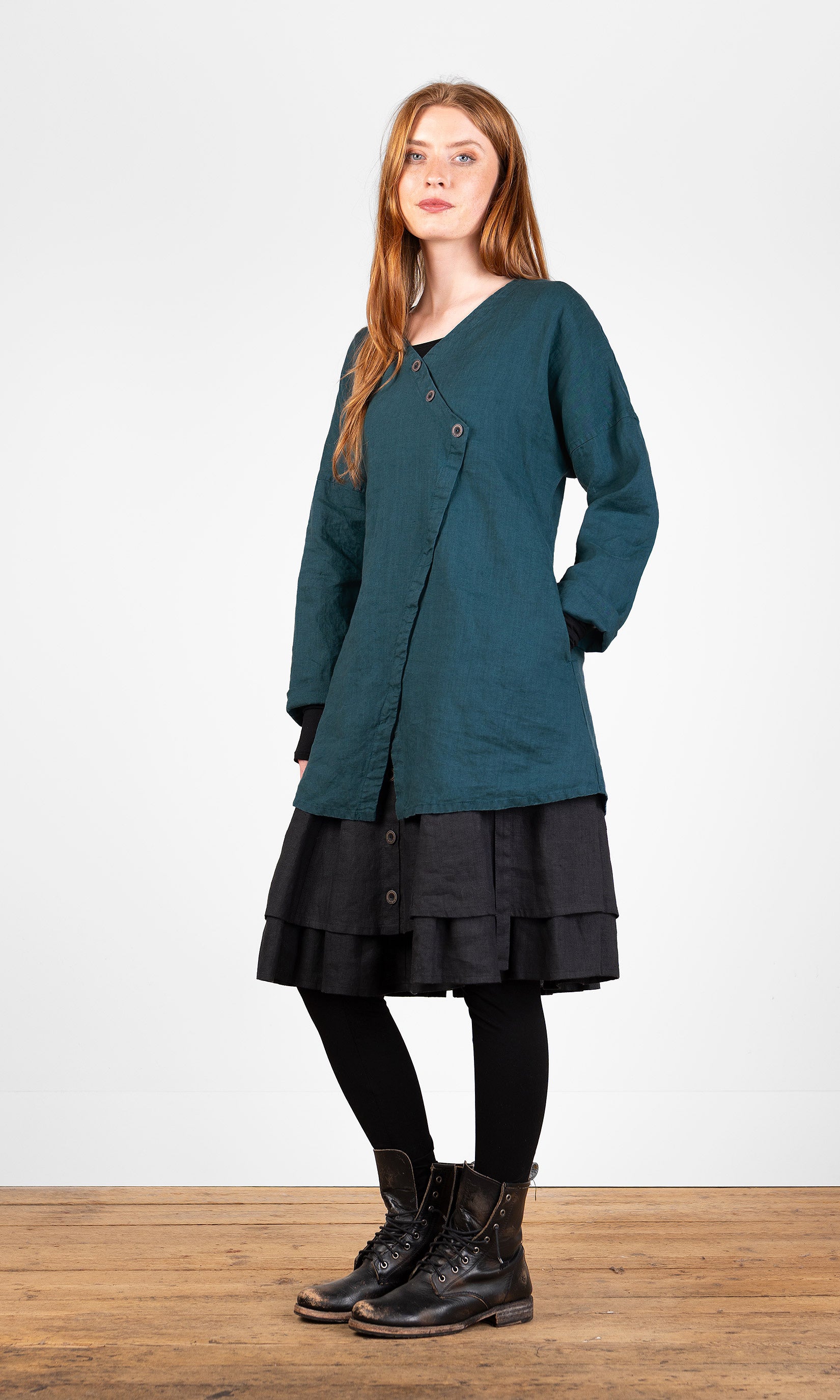 A-line tunic with diagonal cut