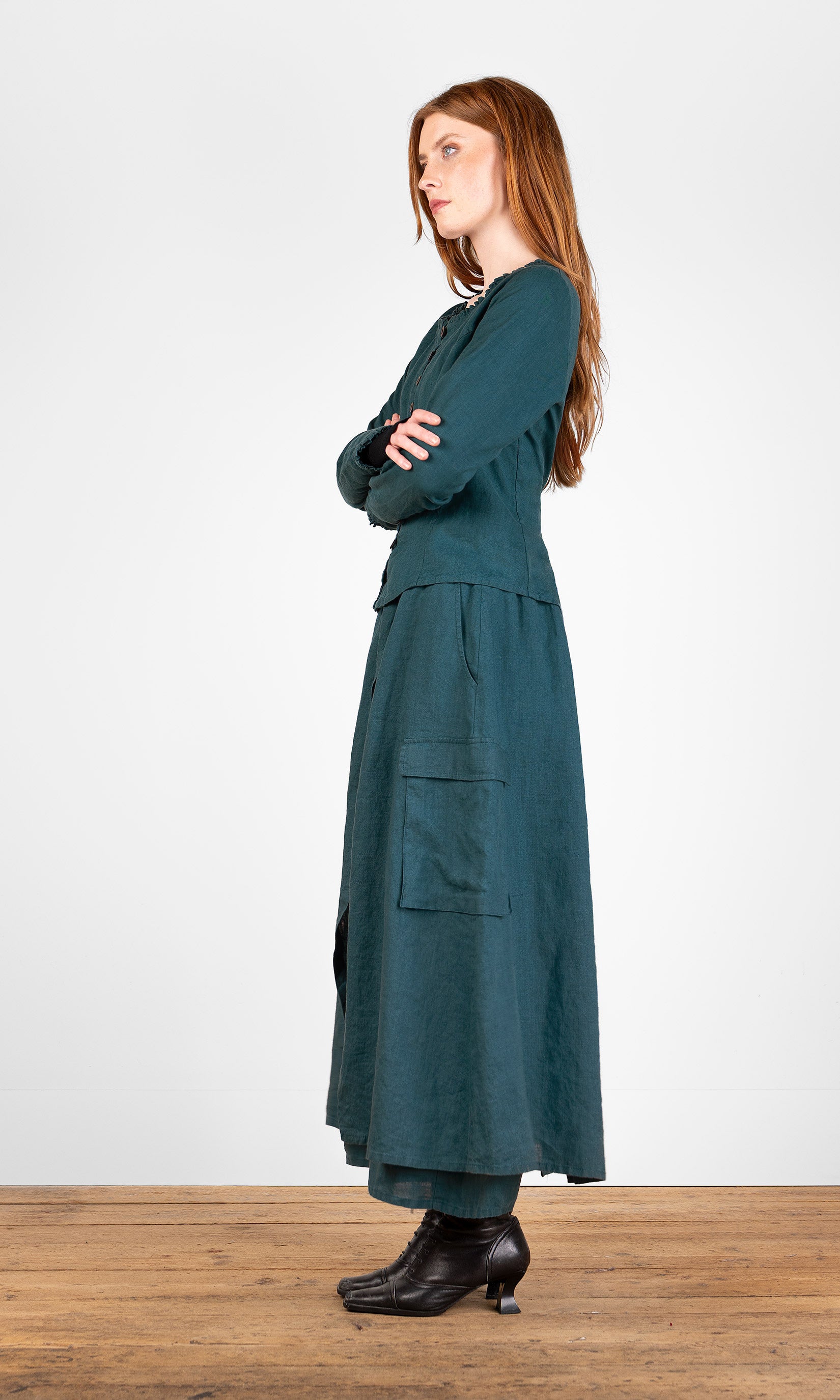 Fitted blouse with ruffle details