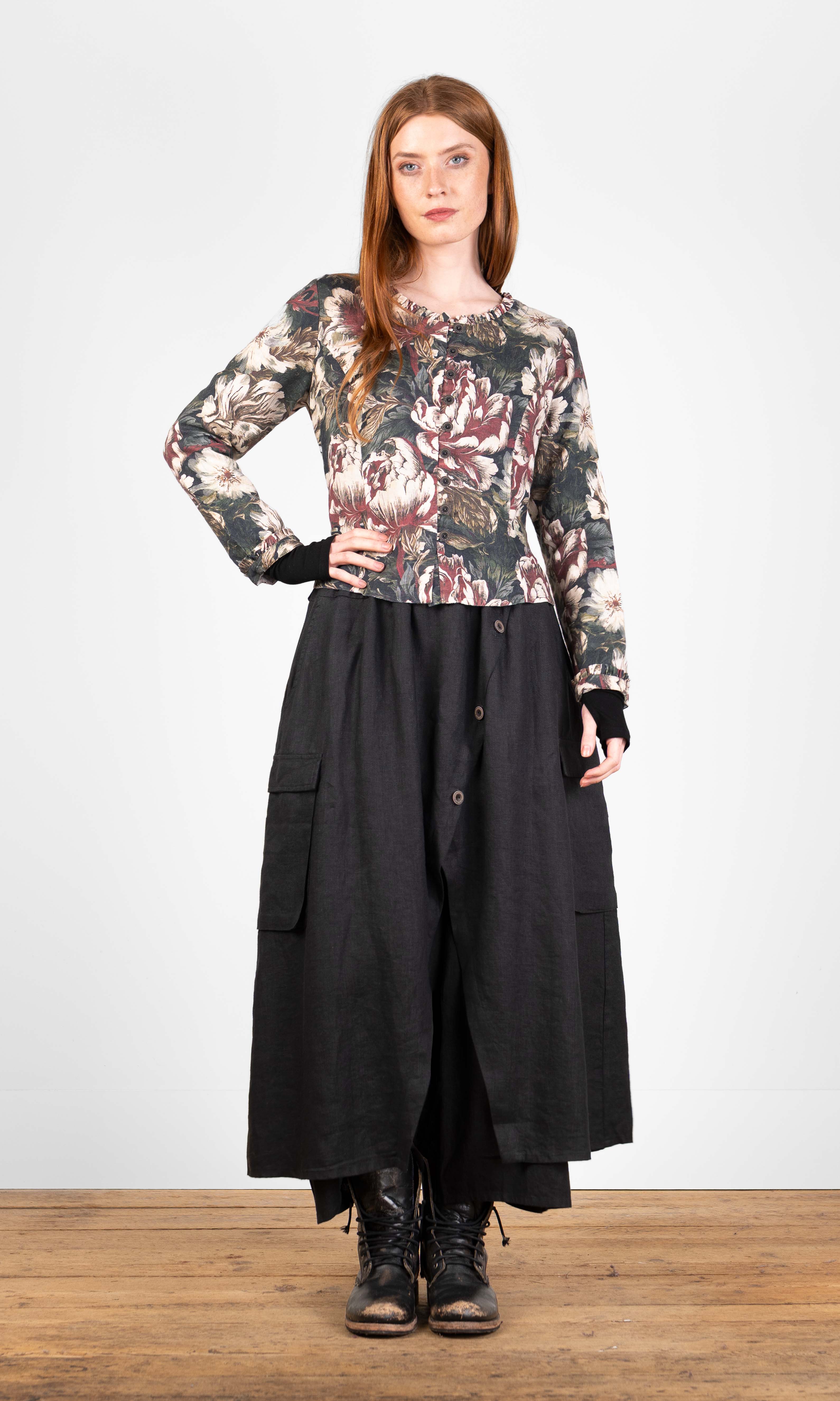 Fitted blouse with ruffle details