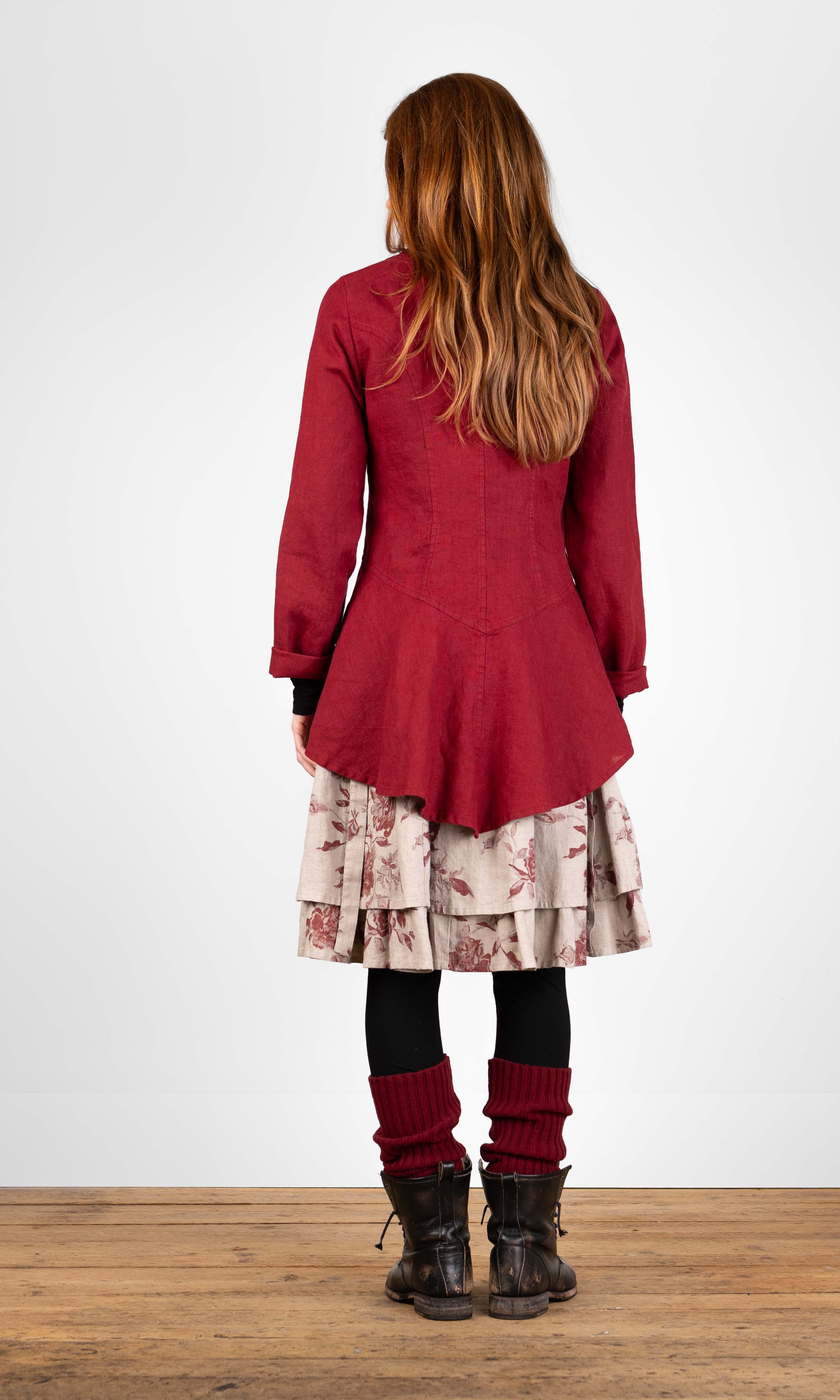 Long jacket with a flared hem