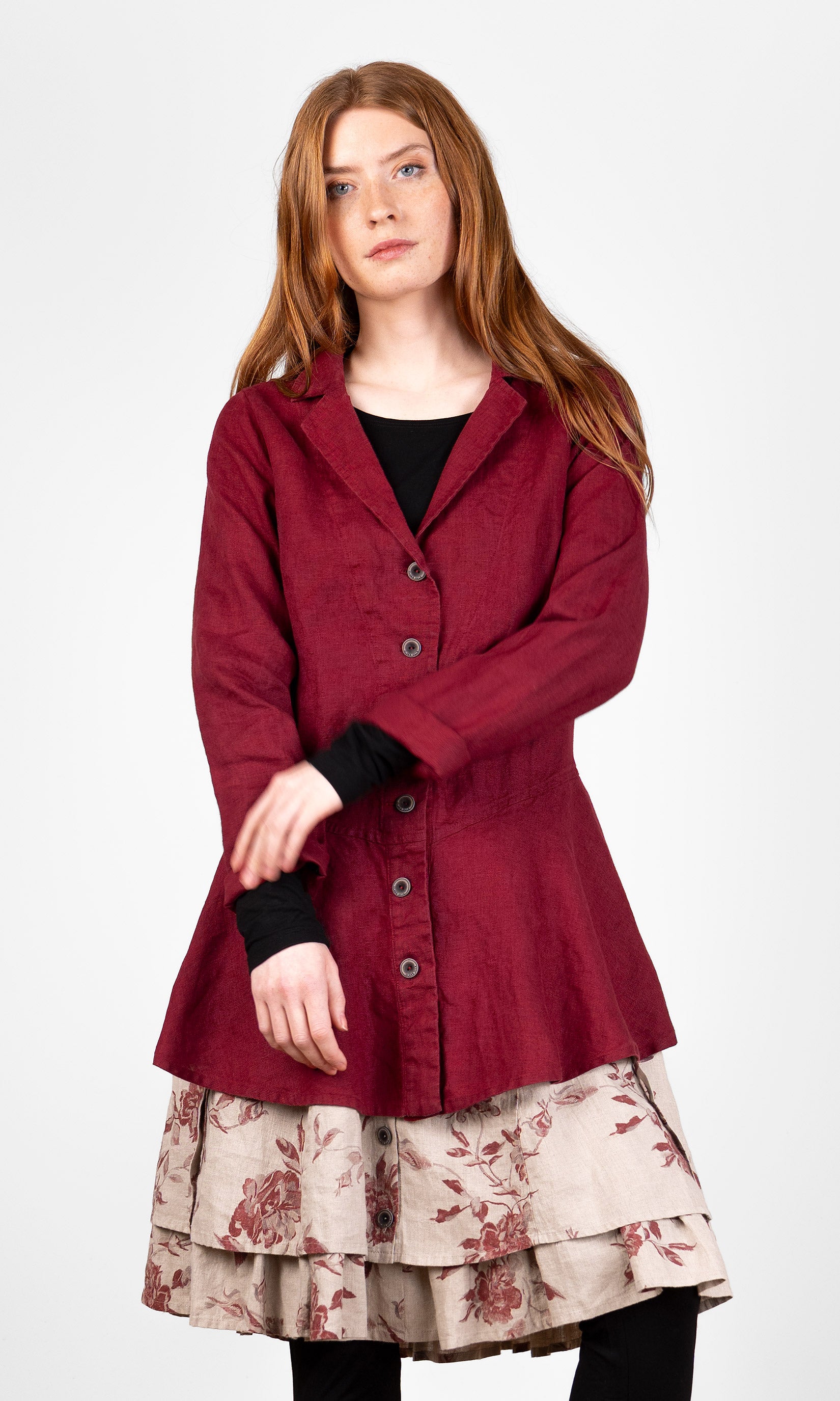 Long jacket with a flared hem