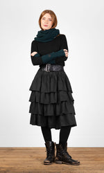 Long linen skirt with ruffles