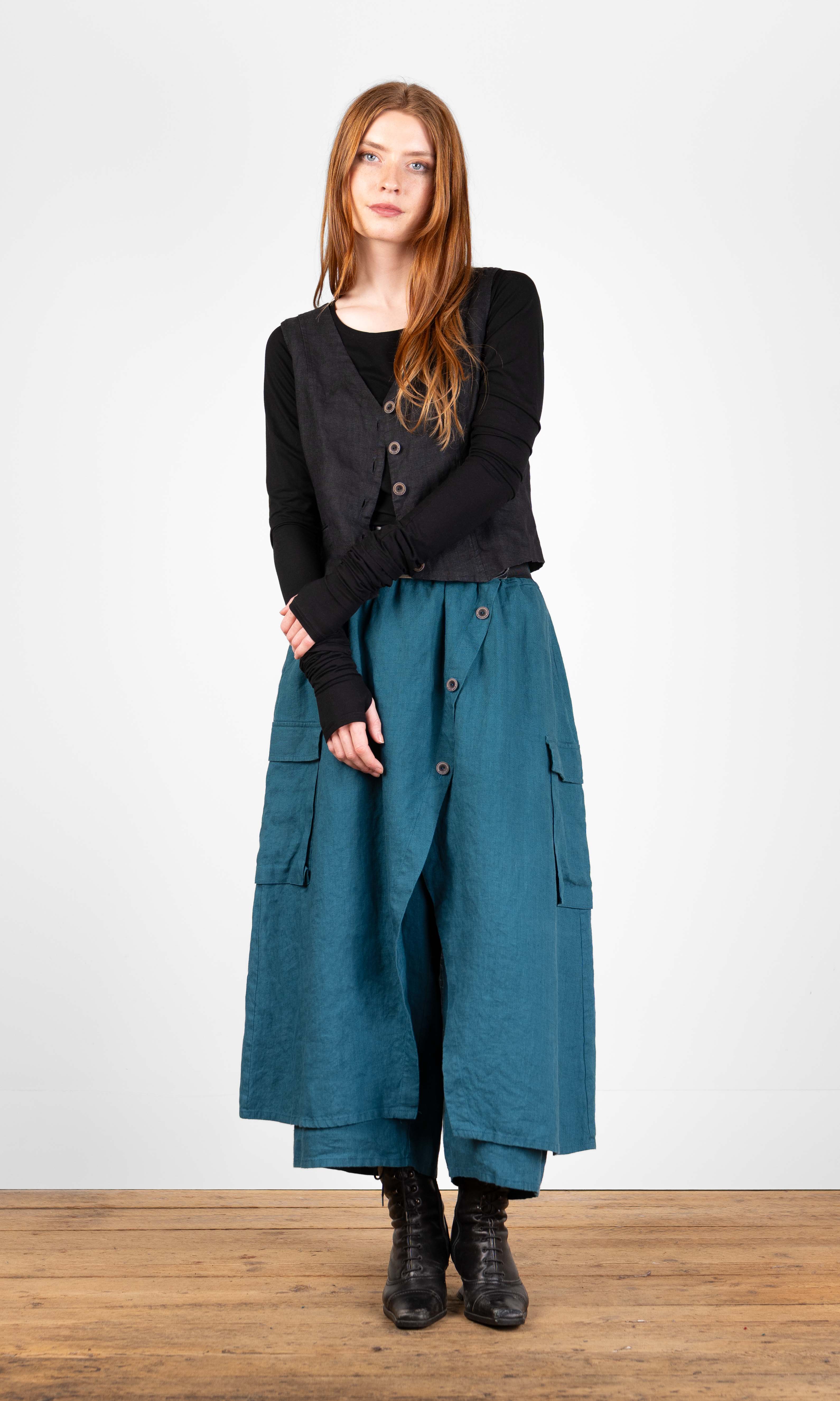 Linen culottes with pockets