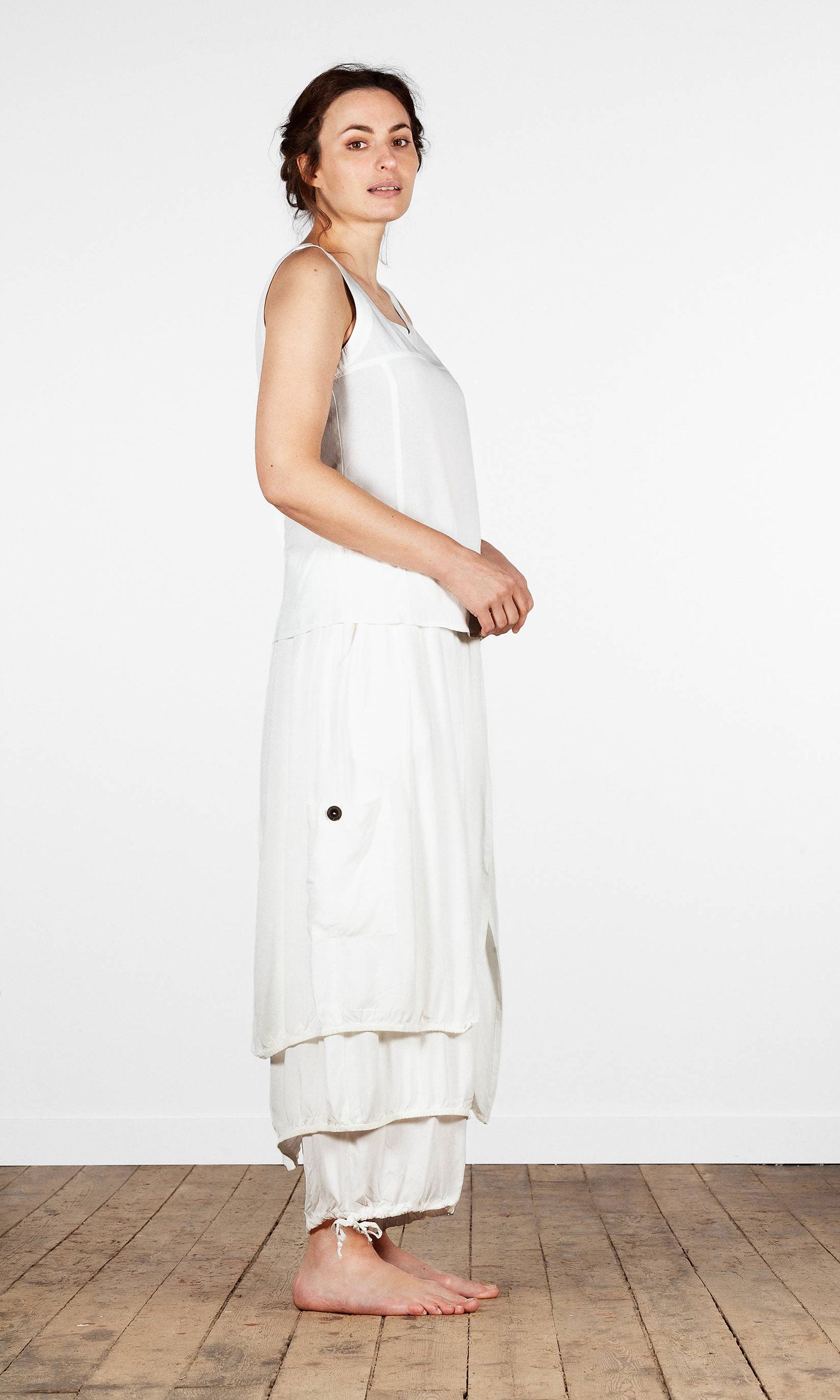 Straight linen in viscose