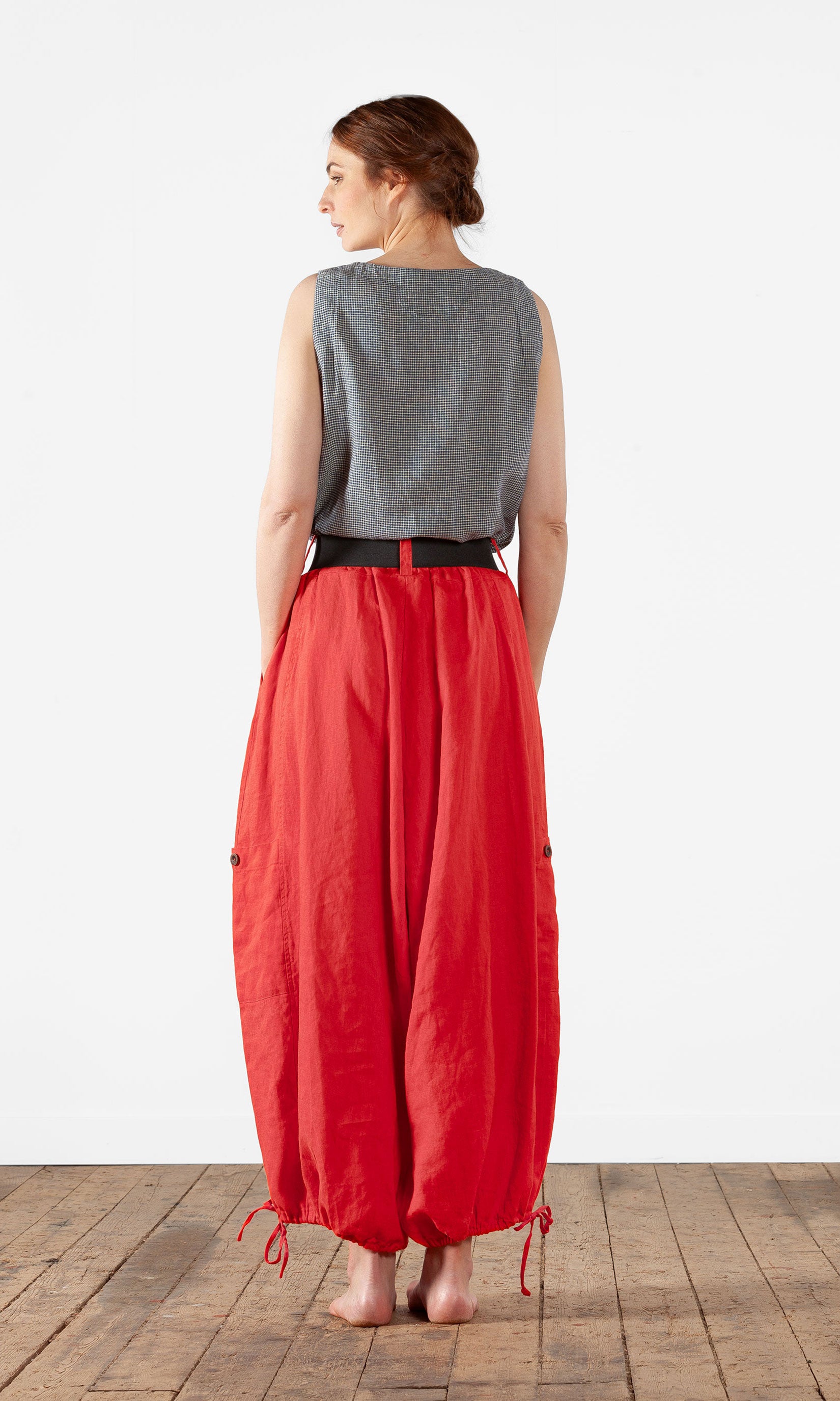 Extraweite Leinenhose mit Kordelzug
