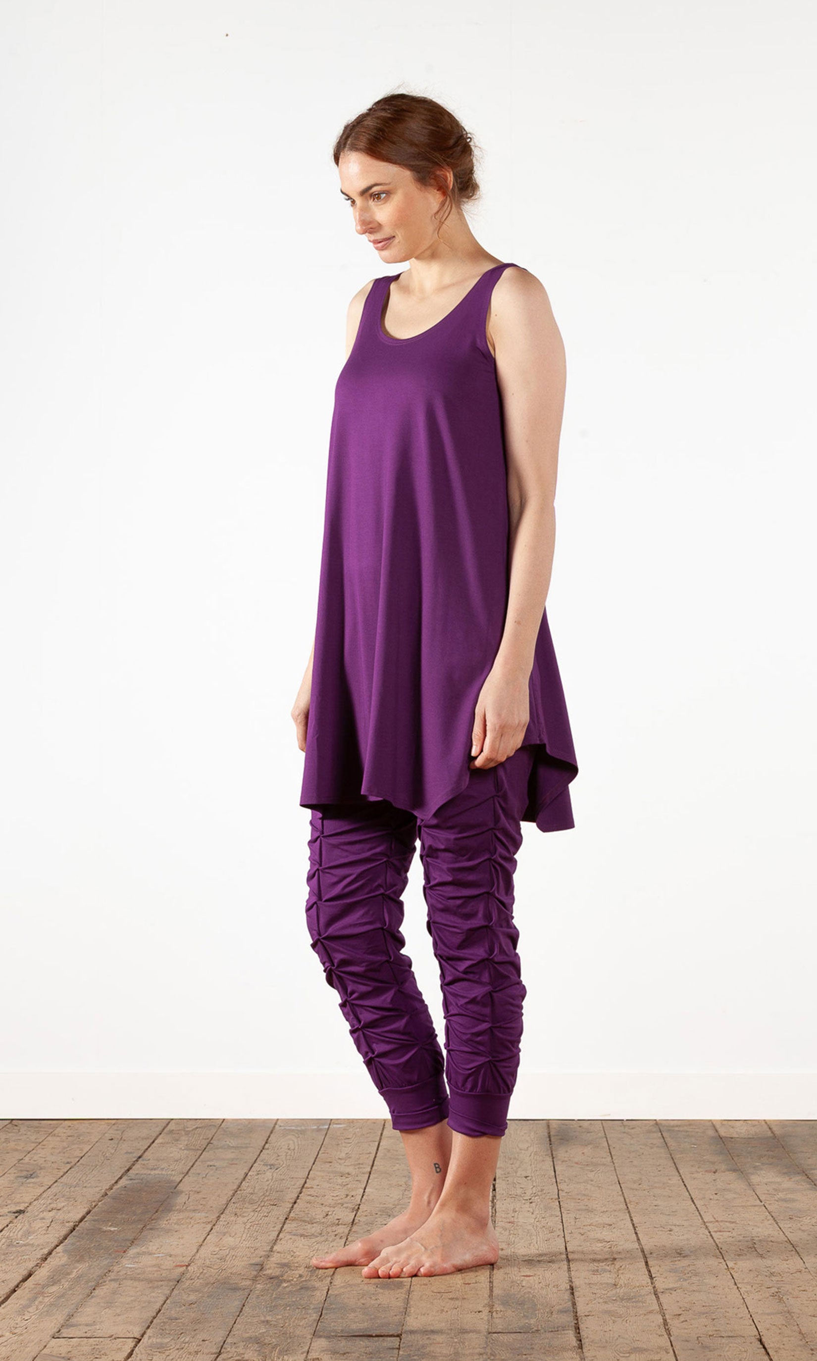 Sleeveless a-line viscose tunic