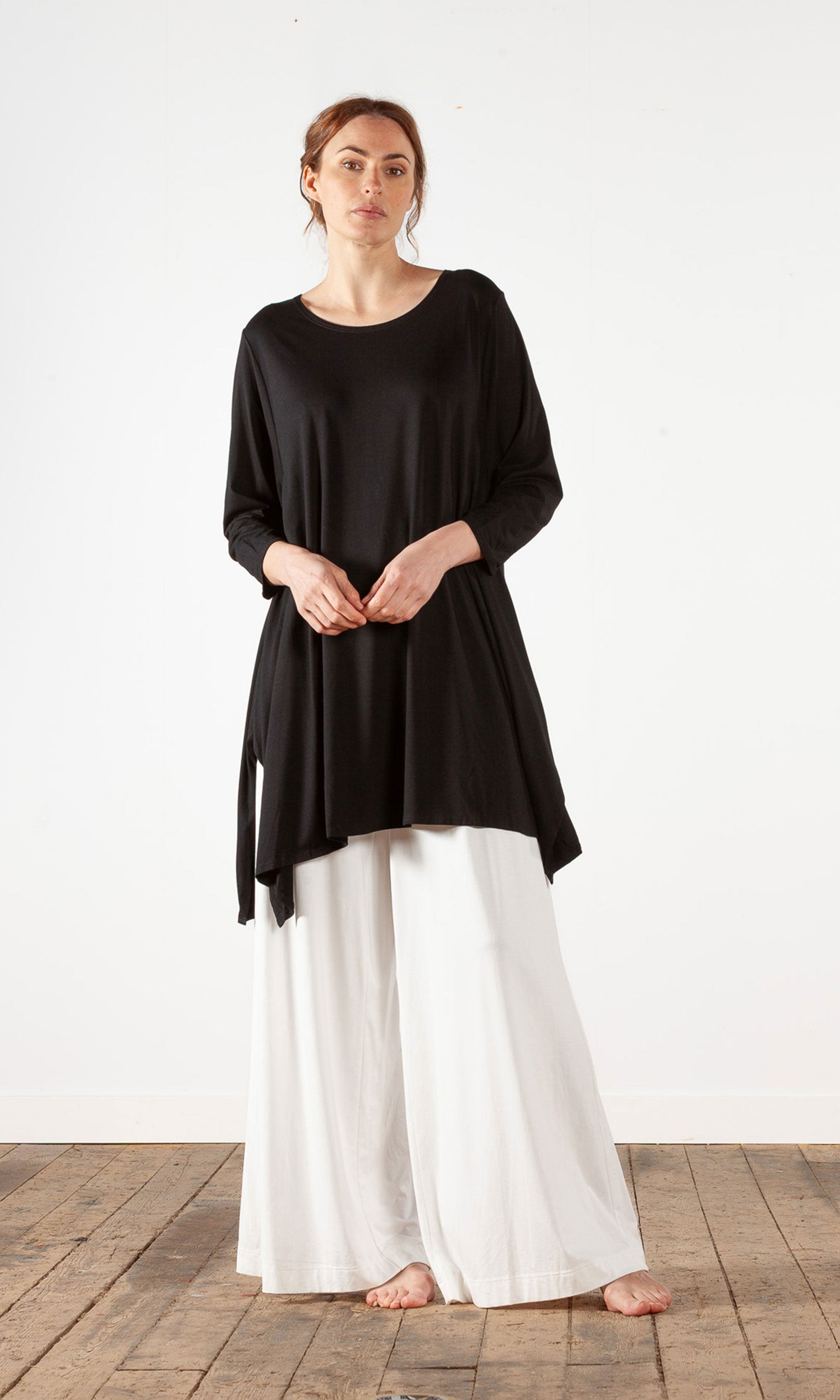 Oversize viskostunika med 3/4 ärm