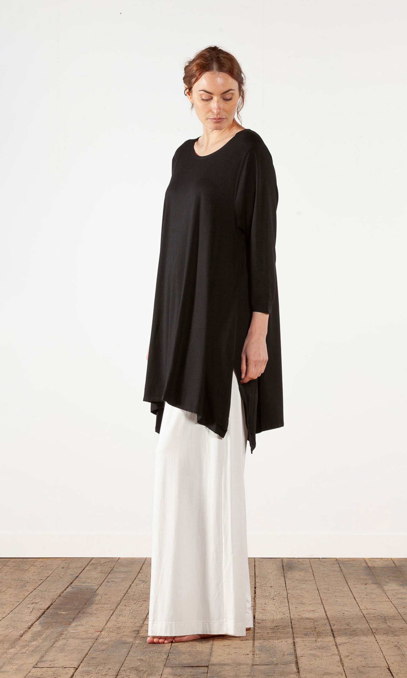 Oversize viskostunika med 3/4 ärm