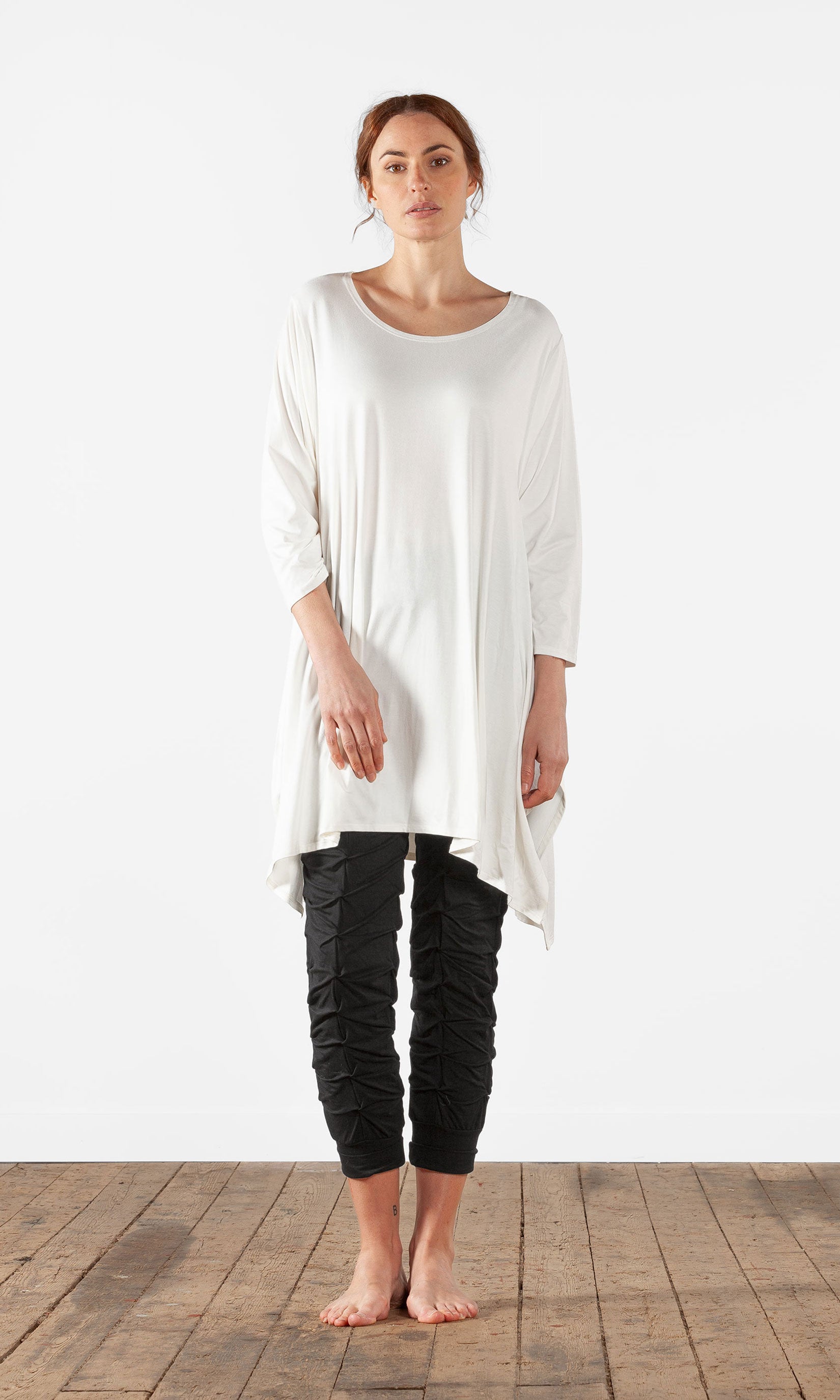 Oversize viskostunika med 3/4 ärm