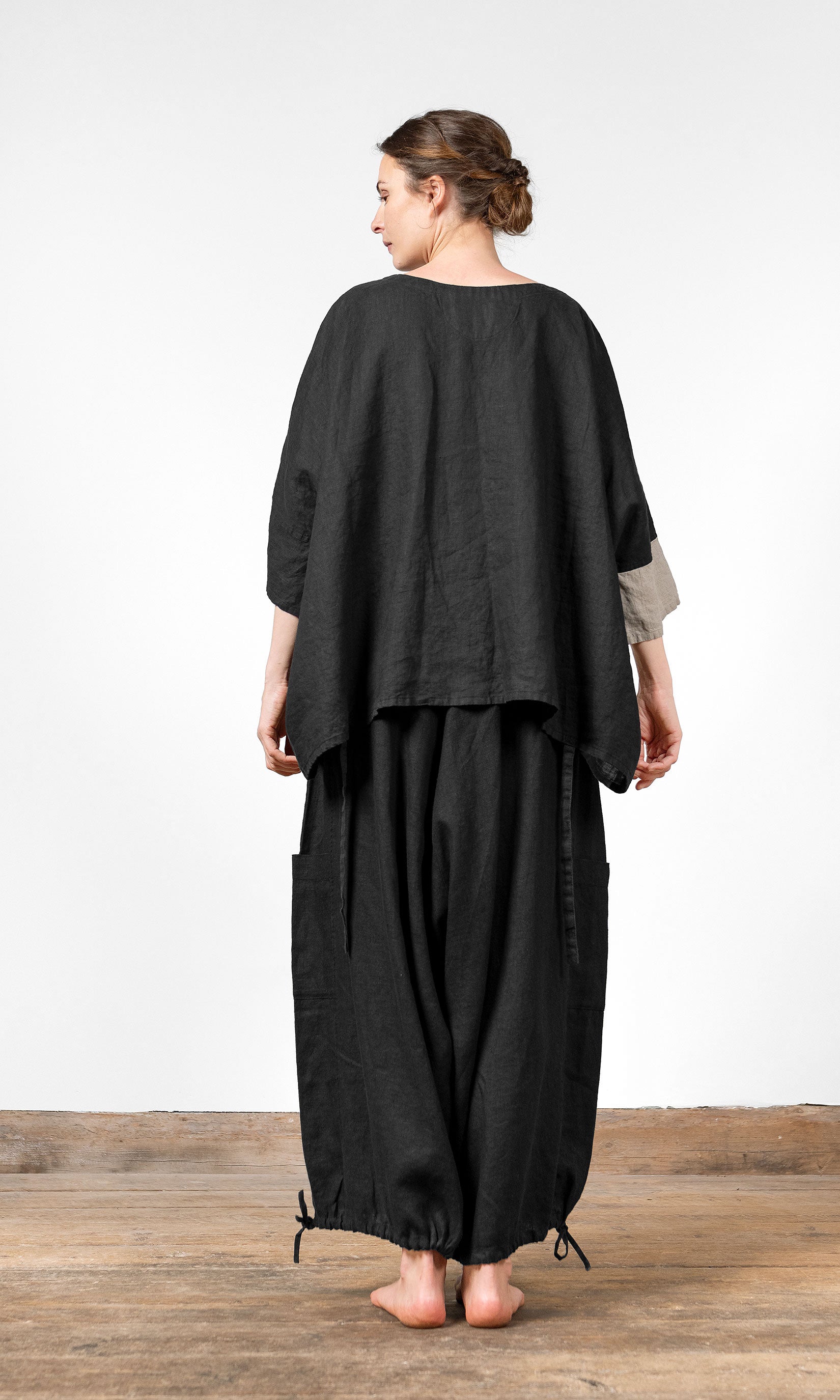 Tvåfärgad oversize linnetopp